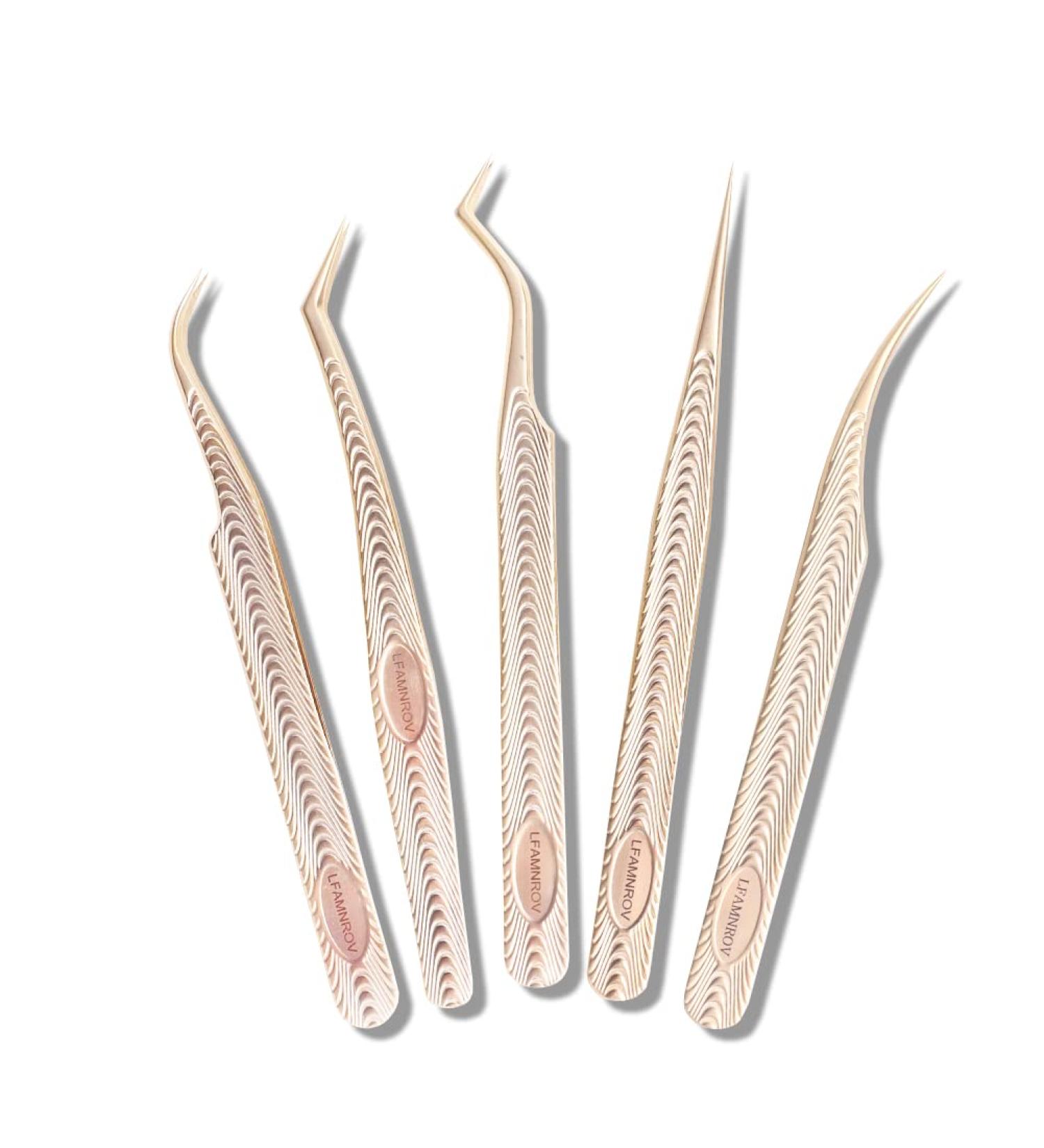 LFAMNROV Lash Tweezers Set - Volume Eyelash Extension Professional Kit - Buy Online on GoSupps.com