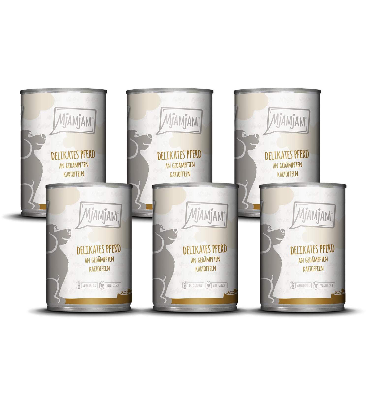 MjAMjAM - Premium Wet Dog Food - Delicate Horse with Steamed Potatoes 6 Pack (6 x 400g) Grain Free with Extra Meat