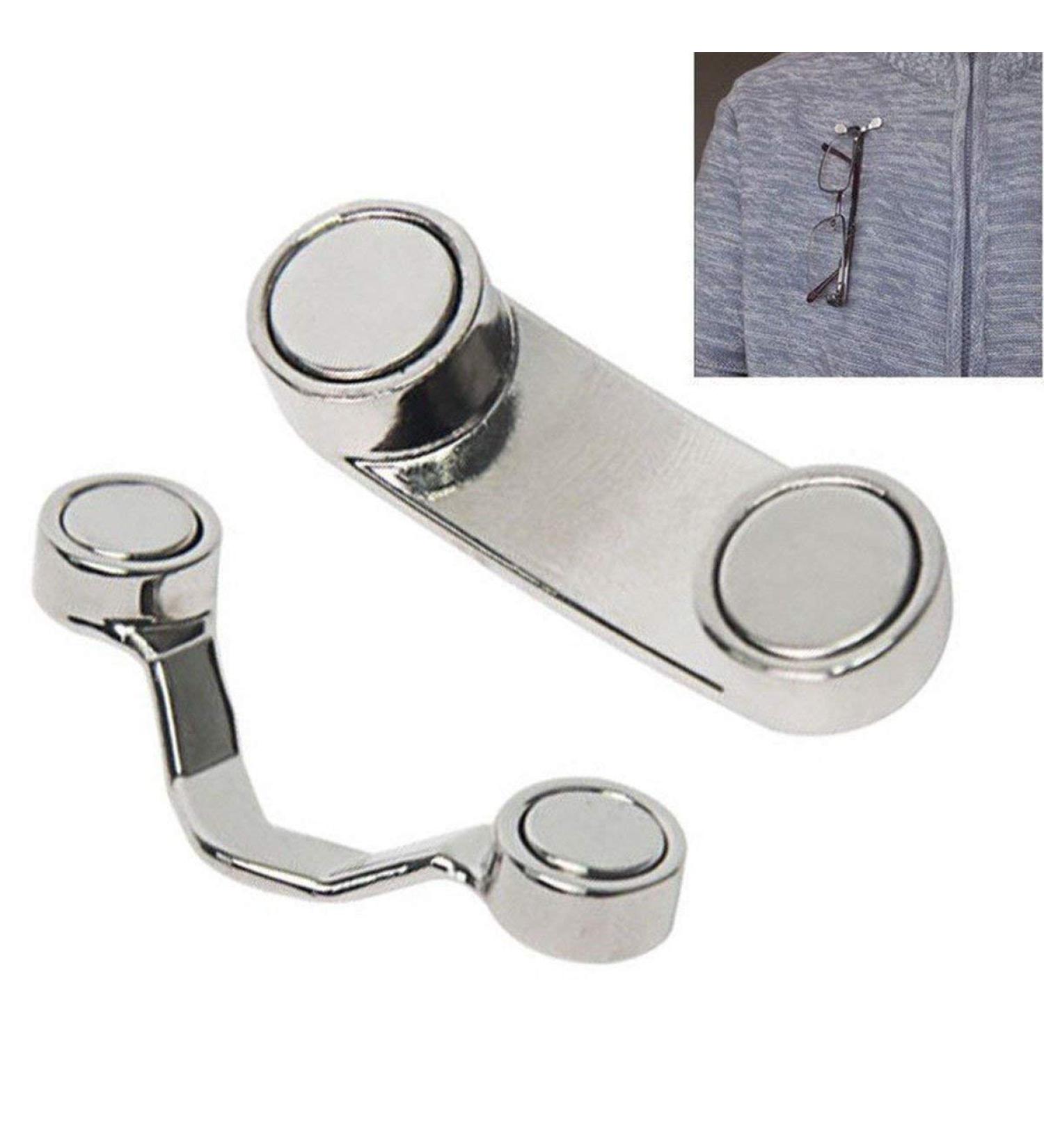 2 Pcs Magnetic Clip On Eyeglass Holder Magnetic Eyeglass Holder Stainless Steel for Holding Sunglasses Safety Eyeglasses Reading Eyeglasses Earbud Wire Earphones and Other Gadgets - Buy Online on GoSupps.com