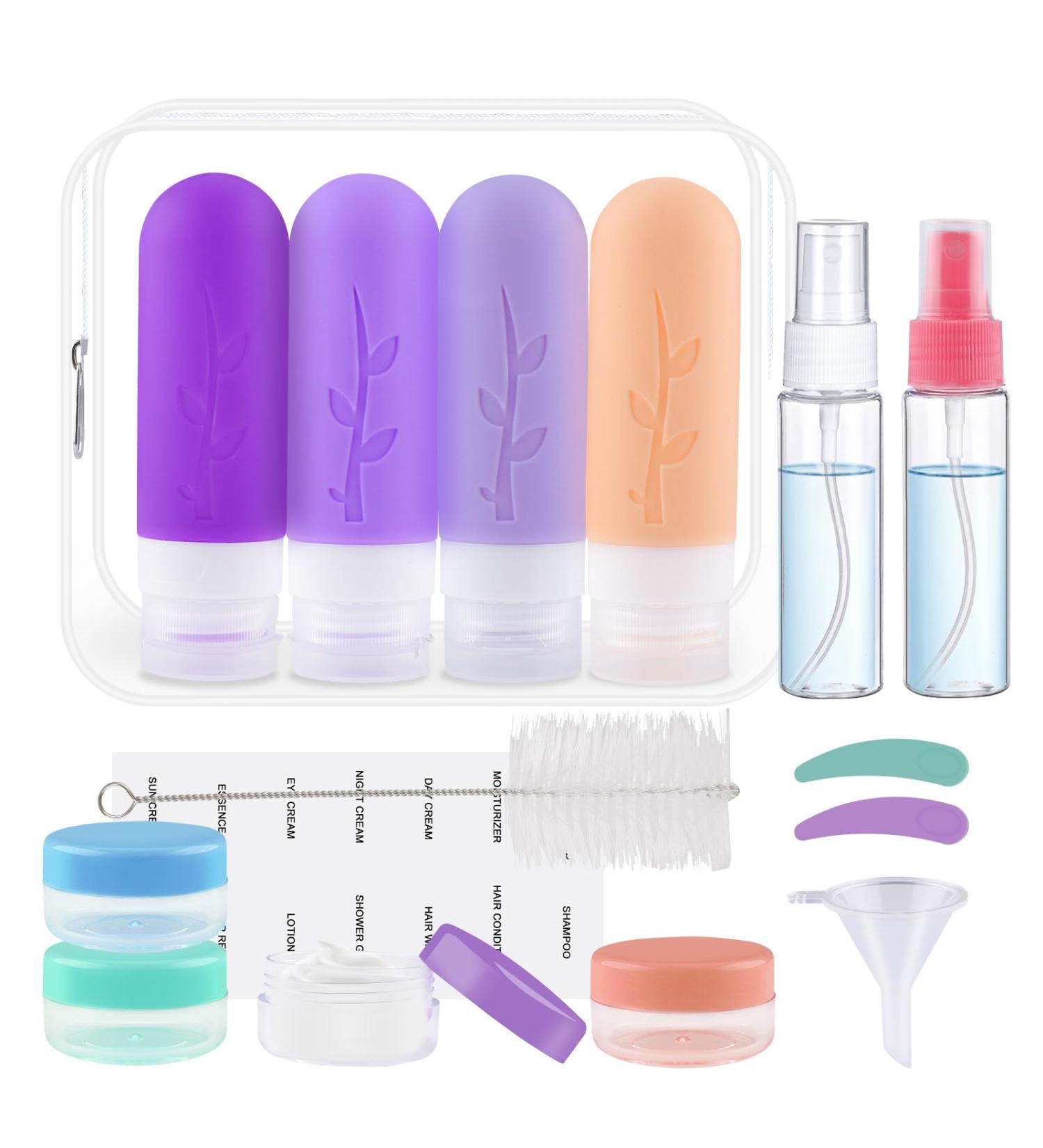 Vexillic 16-Piece Silicone Travel Bottles Set - 90ml BPA-Free Shampoo & Gel Containers - Perfect for Travel - Buy Online on GoSupps.com