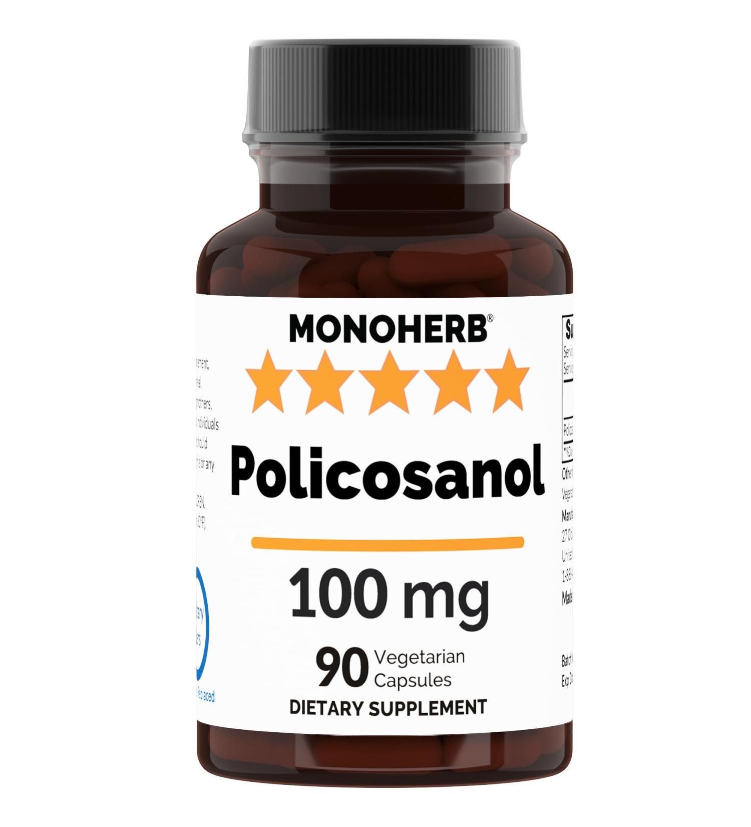 MONOHERB Policosanol 100 mg per Capsule - 90 Veg Capsules