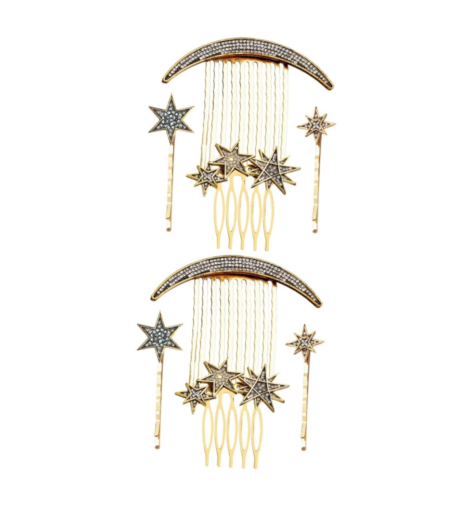 Didiseaon 2 Sets Star Moon Hairpin Guitar Tremolo Springs Wedding Headpiece for Bride Bridal Headpiece Hair Style Wedding Decor Hair Clip for Hair Decor Bridesmaid Comb Rhinestones Alloy - Buy Online on GoSupps.com