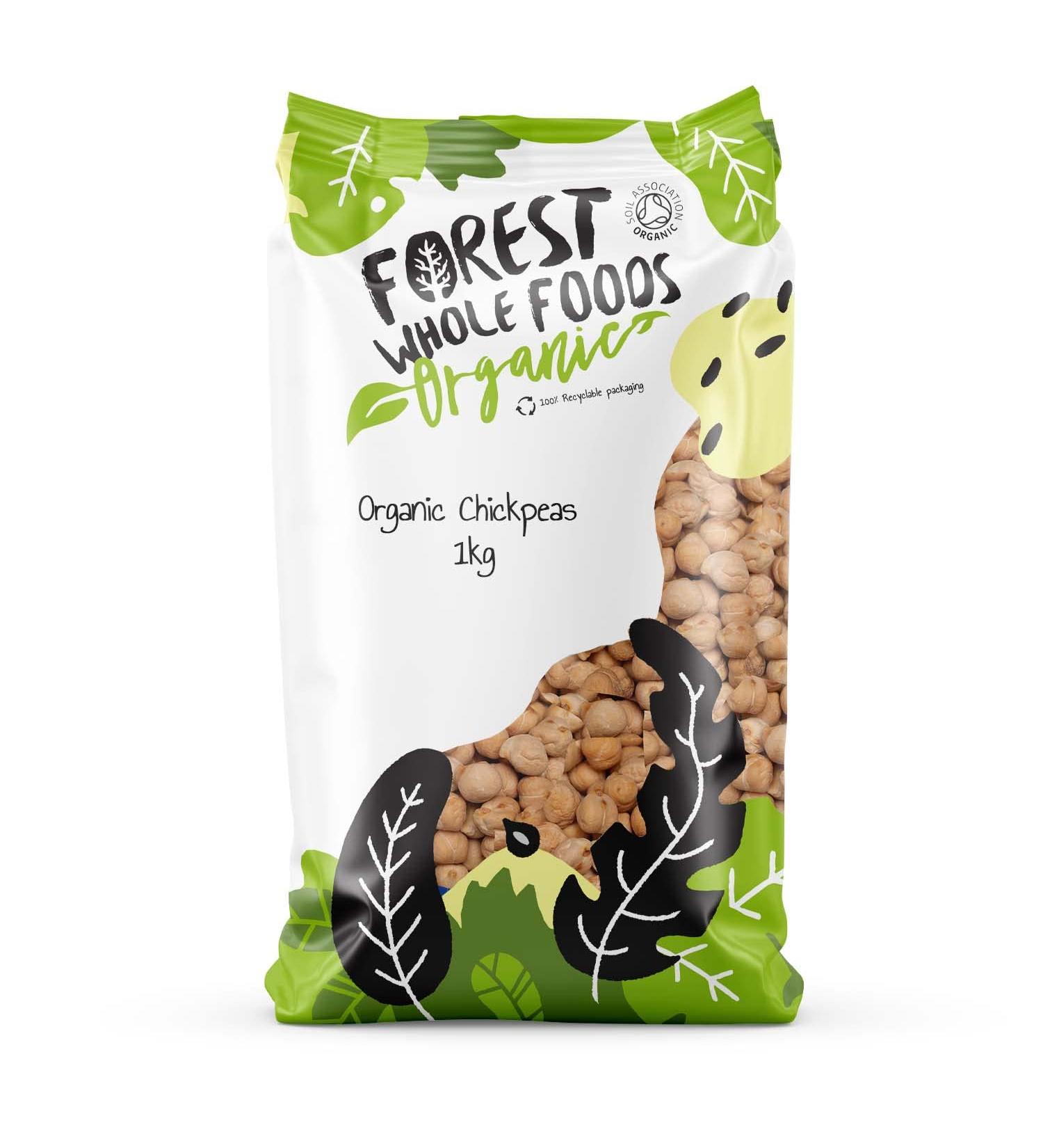 Forest Whole Foods Organic Chickpeas (1kg) - Premium Quality, Certified Organic - 1kg Pack - Buy Online on GoSupps.com