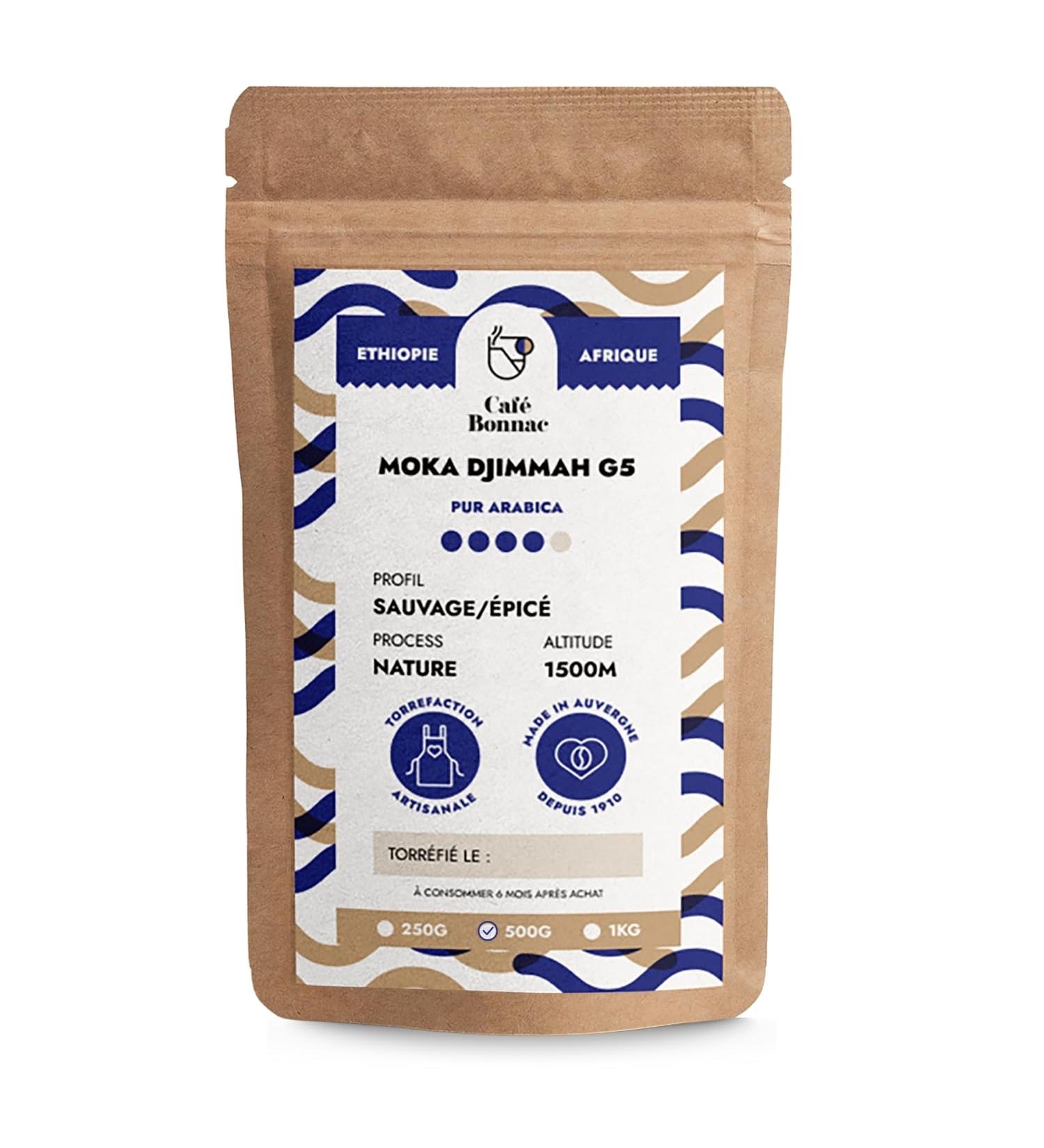 Caf Bonnac Caf En Grain thiopie Djimmah G5 500gr | 100% Arabica Traditionnel | Go t Franc Et Intense | Torr faction Artisanale Fran aise | Id al Machine Cafe Grain 1 500 g (Lot de 1) - Buy Online on GoSupps.com