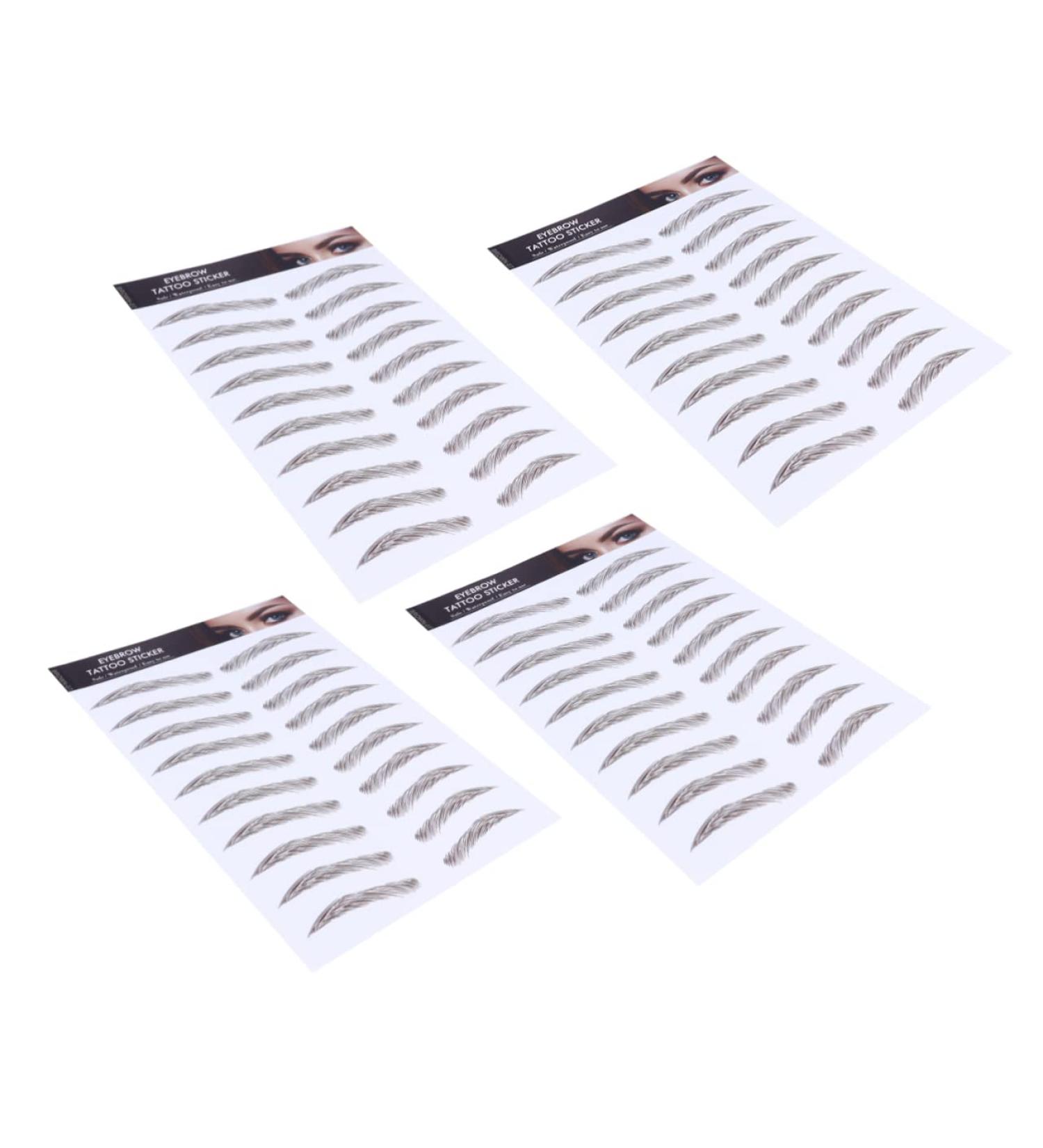 SOESFOUFU Authentic Eyebrows 4pcs Eyebrow Stickers Waterproof Stickers Semi Permanent Eyebrows Eyebrow Stencils 4d Modify Mold - Buy Online on GoSupps.com