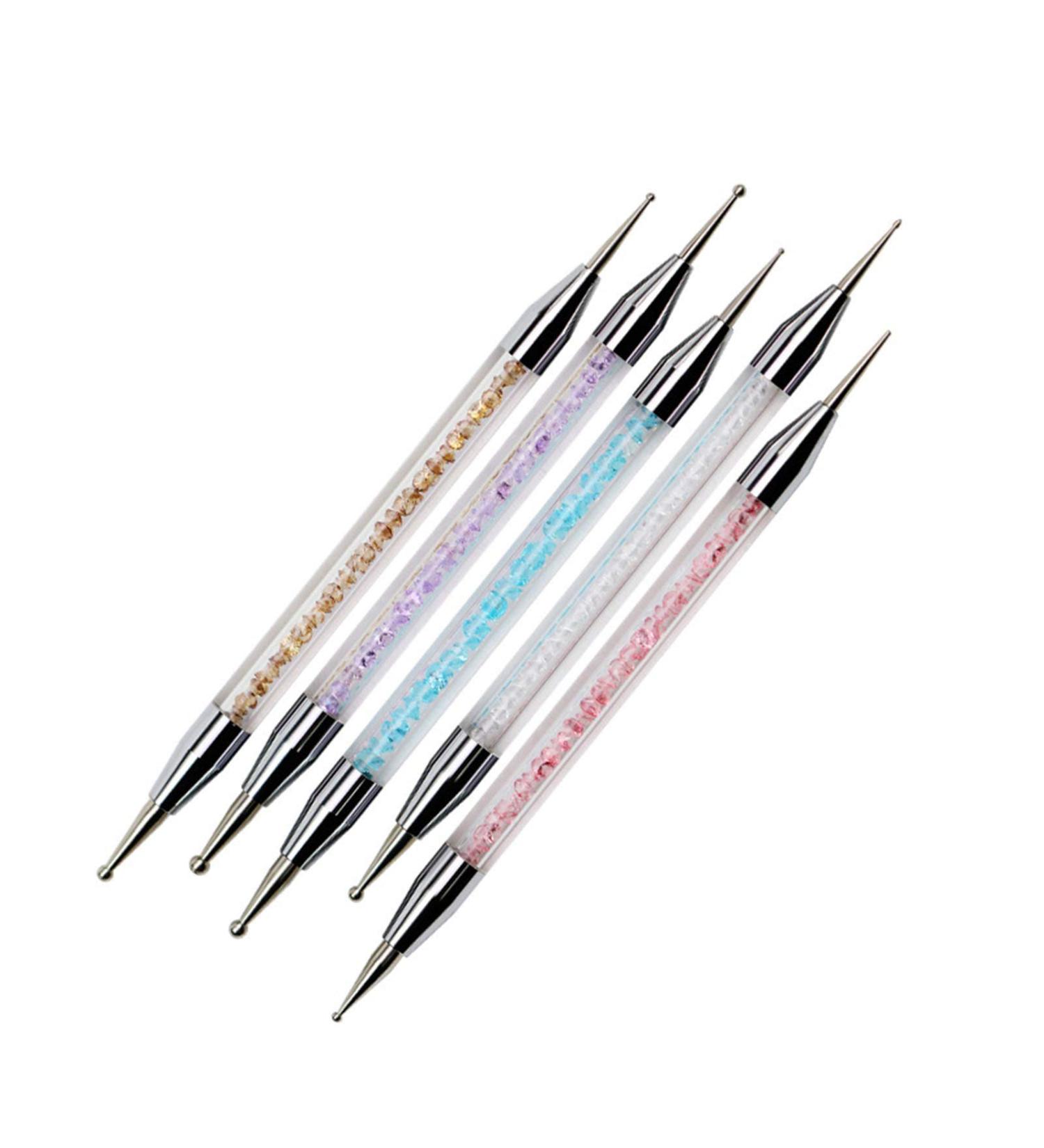 5 Pcs Nail Art Brush Tool Set - Double Ended Embossing Pens for Creative Manicure - International Shipping Available - Buy Online on GoSupps.com