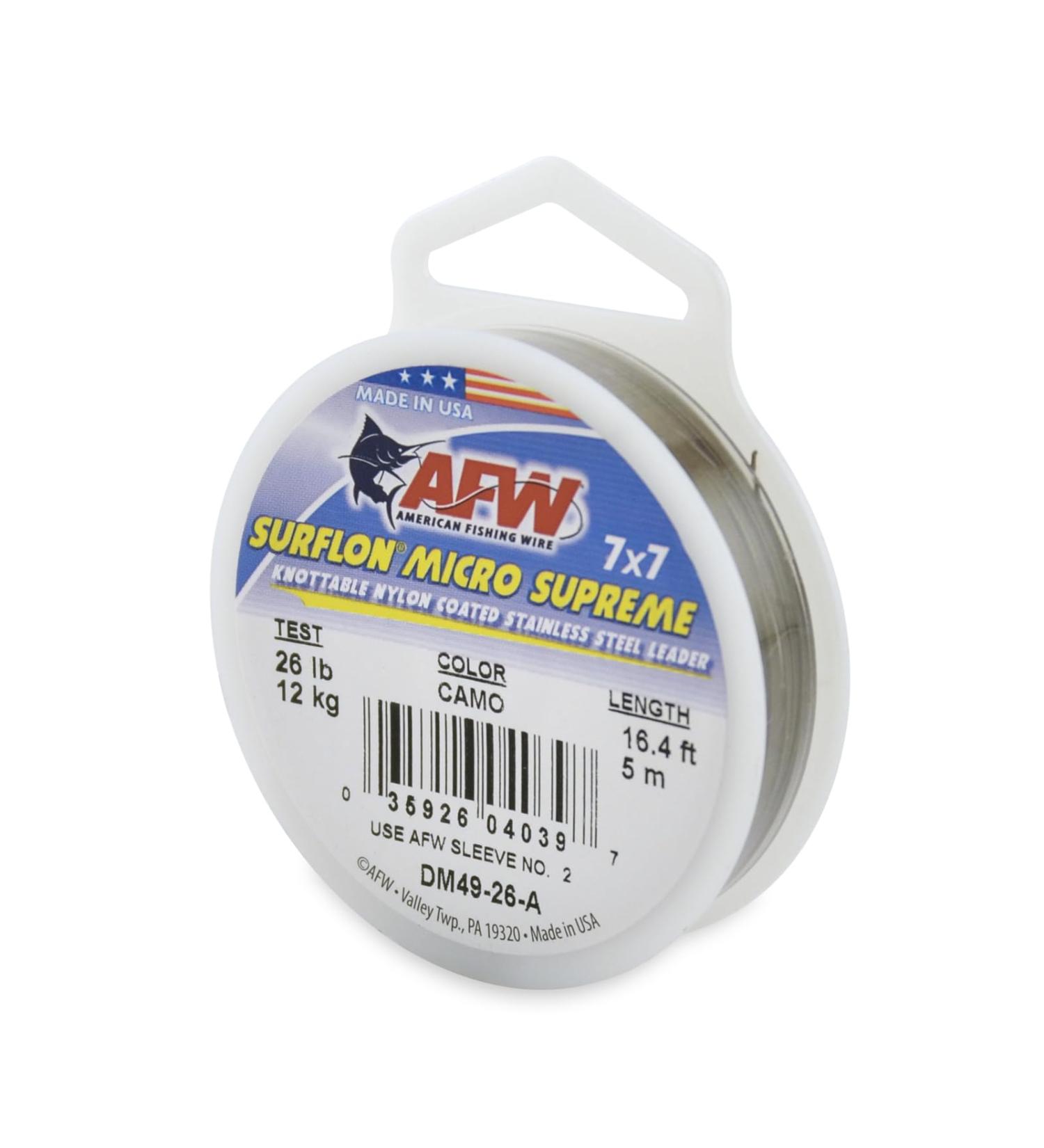 Buy American Fishing Wire Surflon Micro Supreme 7x7 Stainless Steel Leader Wire - Camo 5m 26lb Test | International Shipping Available - Buy Online on GoSupps.com