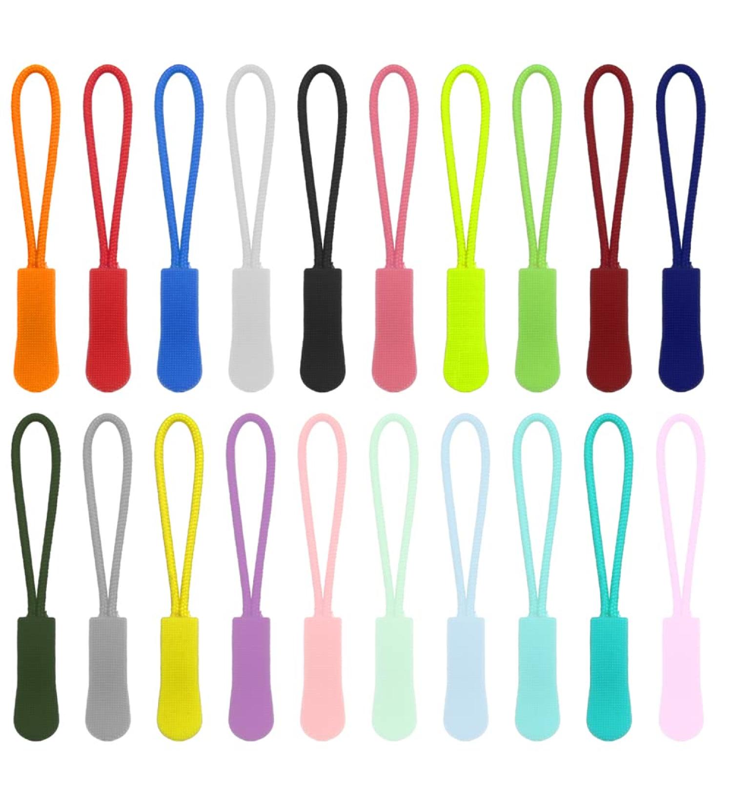 Neikafan 100 Zipper Pulls - Nylon Replacement Zippers for Backpack Clothing & Sportswear | 20 Colors Available - Buy Online on GoSupps.com