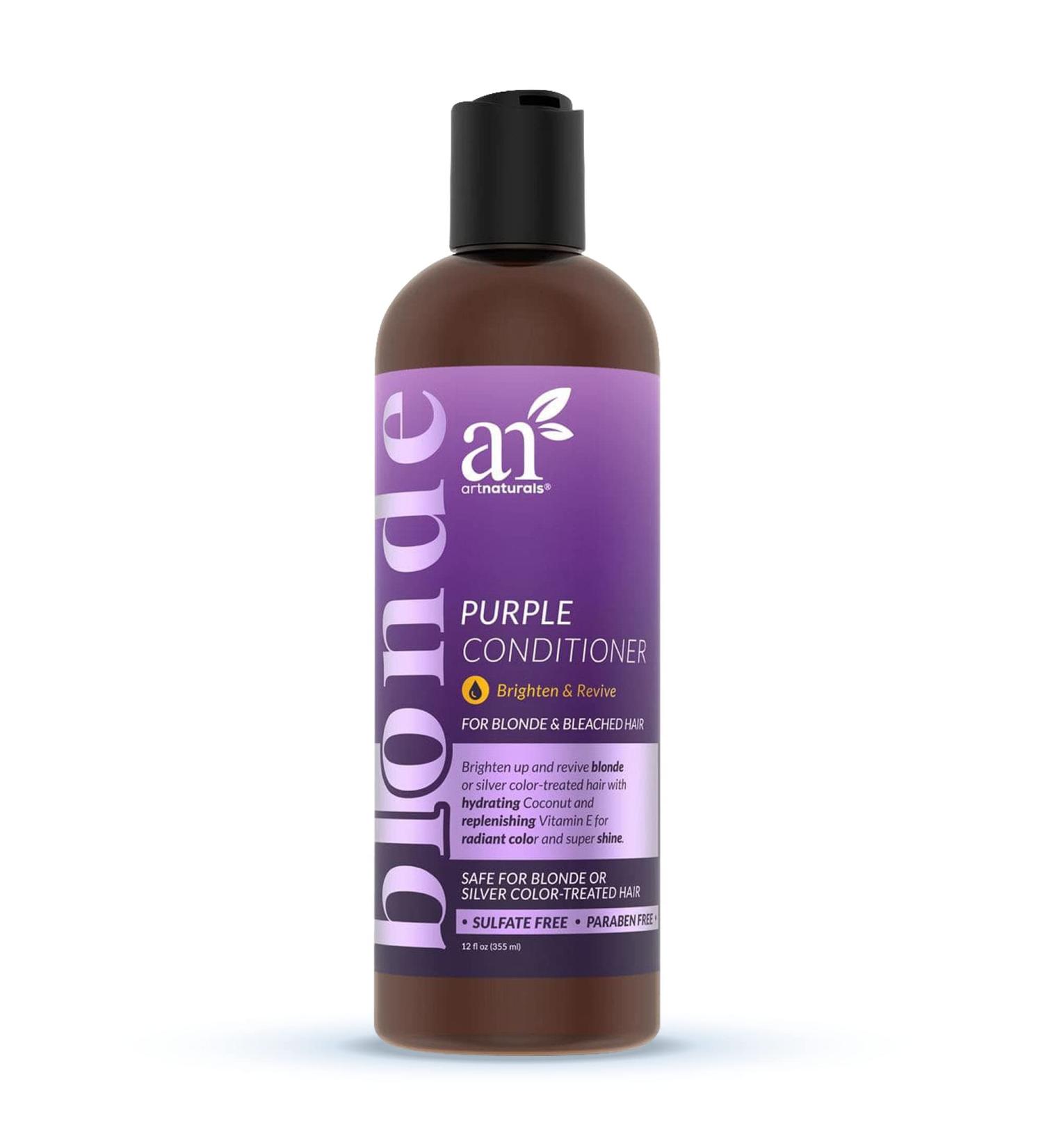 Artnaturals Purple Conditioner for Blonde Hair (12 Fl Oz) - Sulfate-Free Formula for Bleached, Color-Treated, and Silver Hair - Protects, Balances, and Tones - Buy Online on GoSupps.com