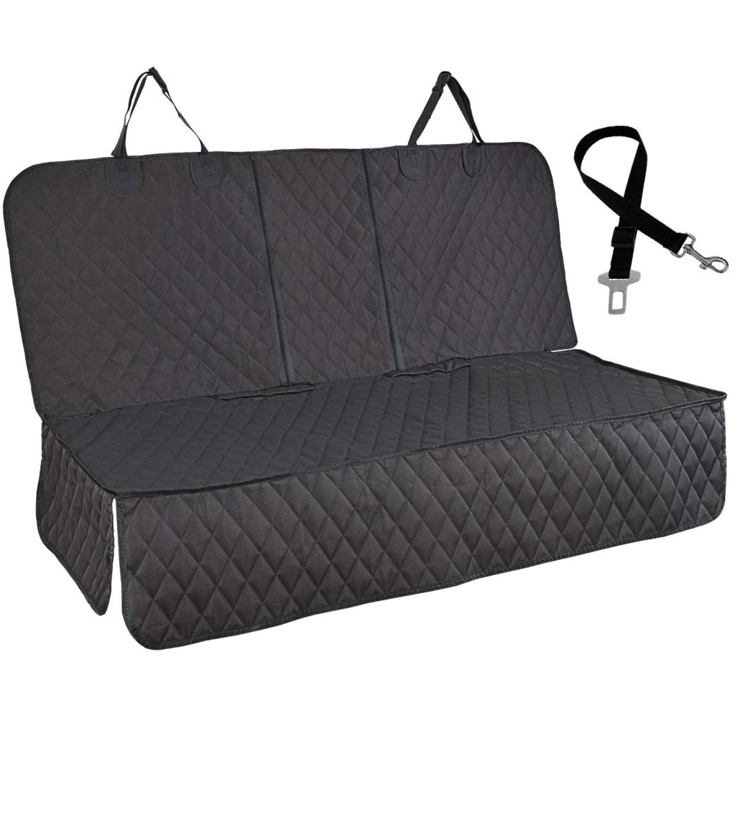 Honest Waterproof Bench Dog Car Seat Cover for Cars, Trucks & SUVs - 57W x 47L Black | Nonslip & Side Flap Pet Seat Cover - Buy Online on GoSupps.com