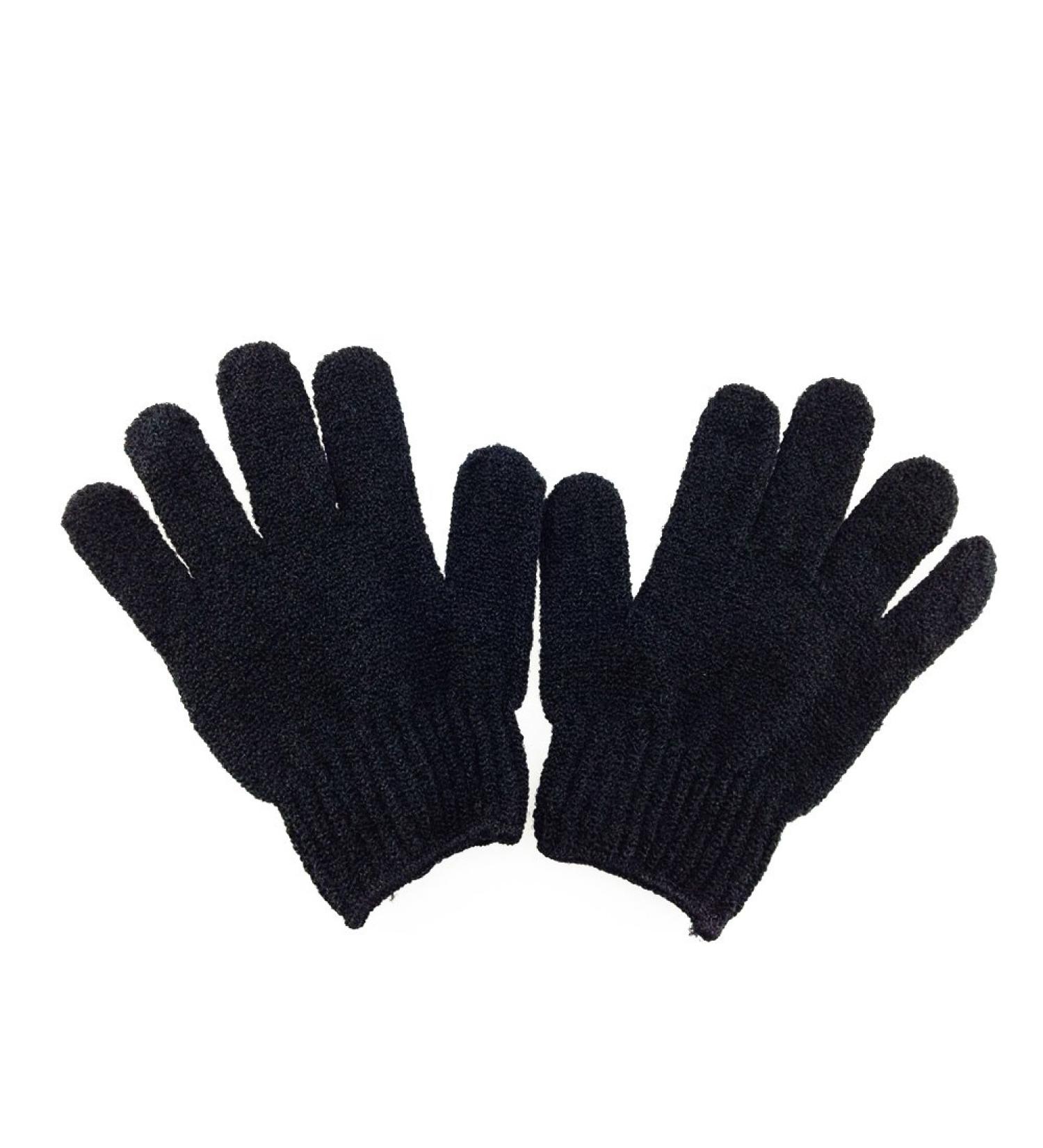 WINOMO Pair of Exfoliating Bath Gloves (Black)