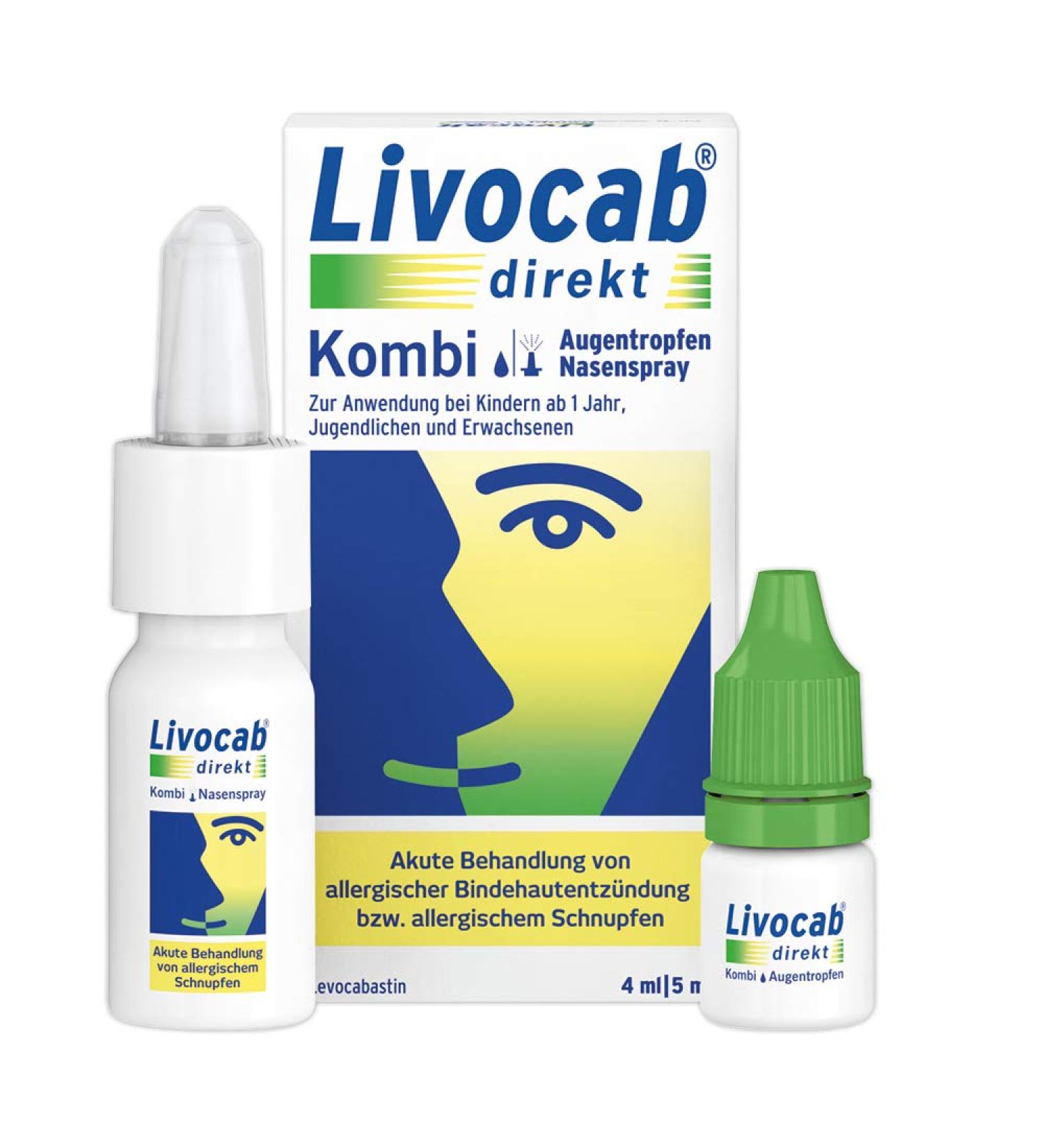 Buy LIVOCAB Direct Combo 4 ml Eye Drops + 5 ml Nasal Spray - Fast International Shipping | Best Allergy Relief - Buy Online on GoSupps.com