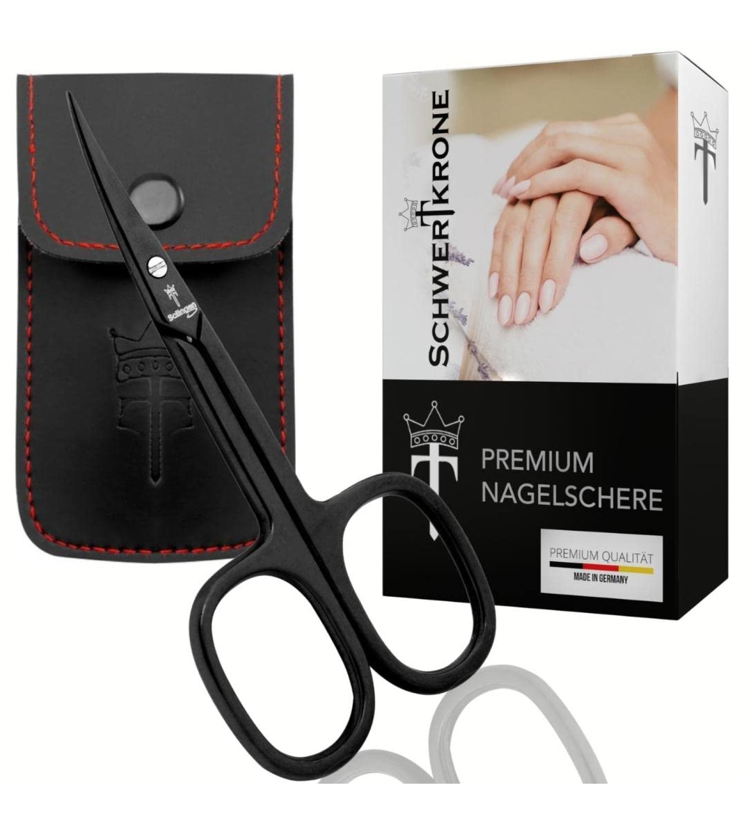 Schwertkrone Nail & Cuticle Scissors - Made in Germany with Case | Premium Quality Solingen Cuticle Scissors for Perfect Grooming - Buy Online on GoSupps.com