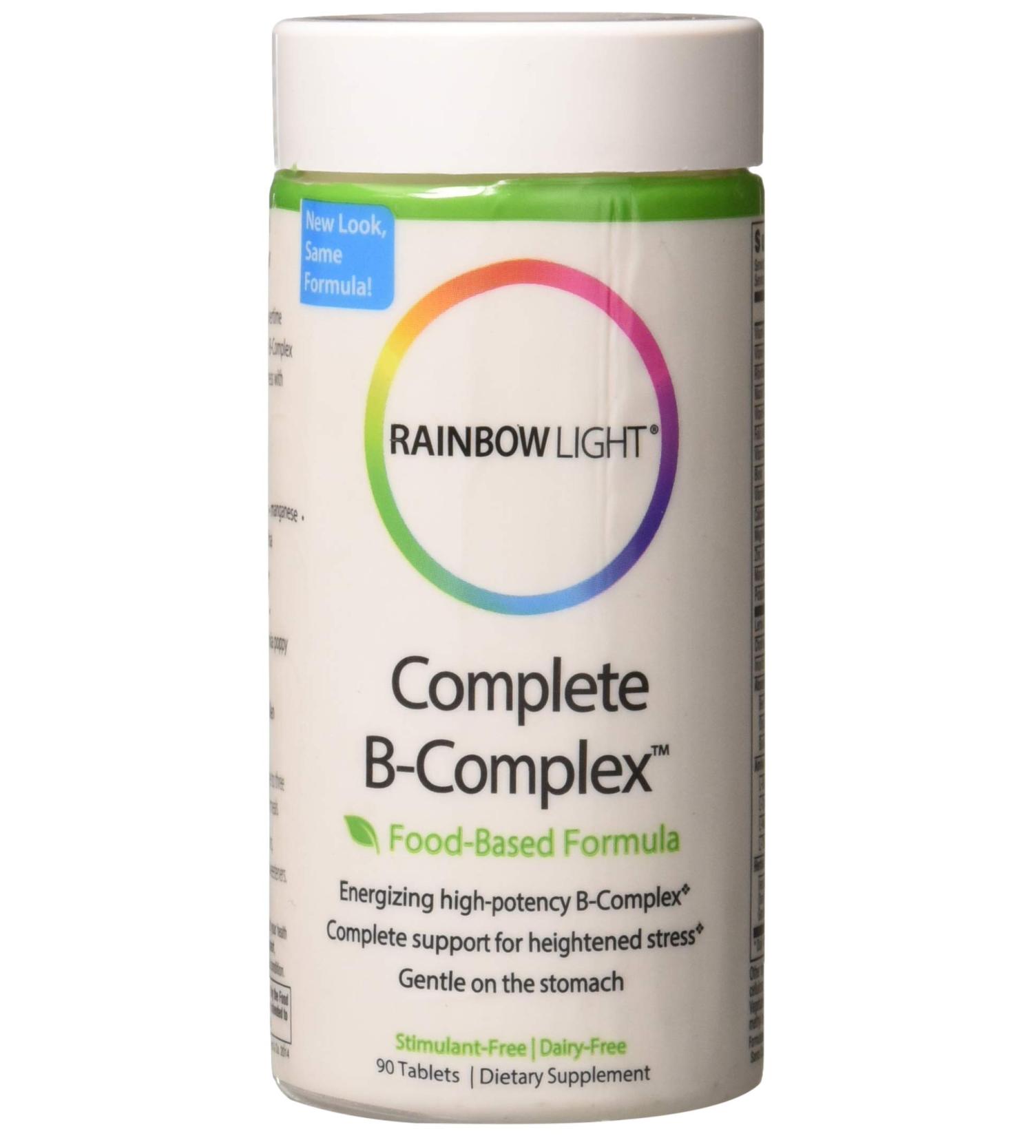 Rainbow Light Complete B-Complex - Food-Based Formula, 90 Tablets for Energy & Wellness - Buy Online on GoSupps.com