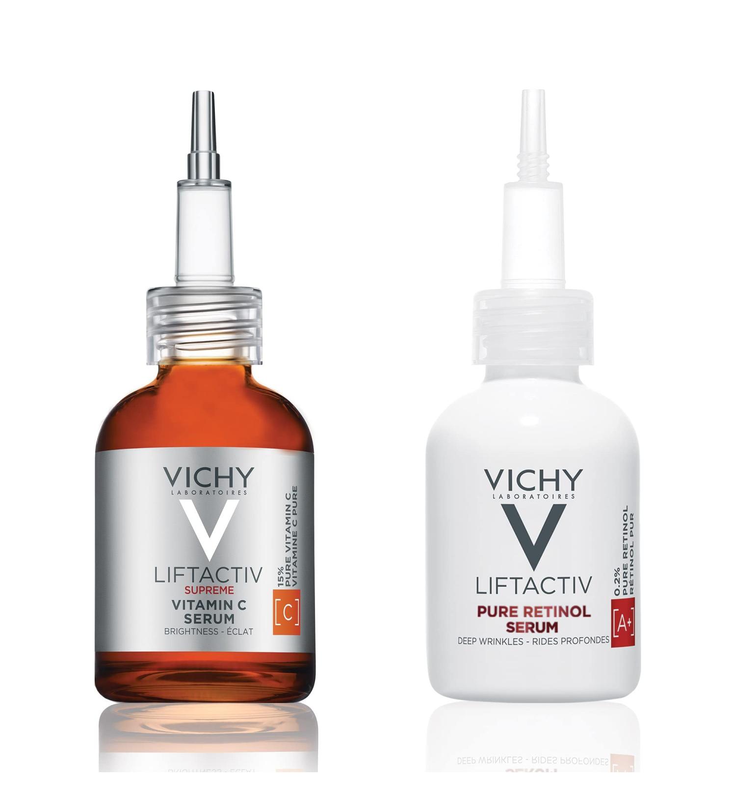 Vichy LiftActiv Vitamin C & Retinol Serum | Brightening, Anti-Aging, Firming | 15% Pure Vitamin C | 1.0 Fl Oz Retinol | Moisturizing | Antioxidant Facial Serum - Buy Online on GoSupps.com