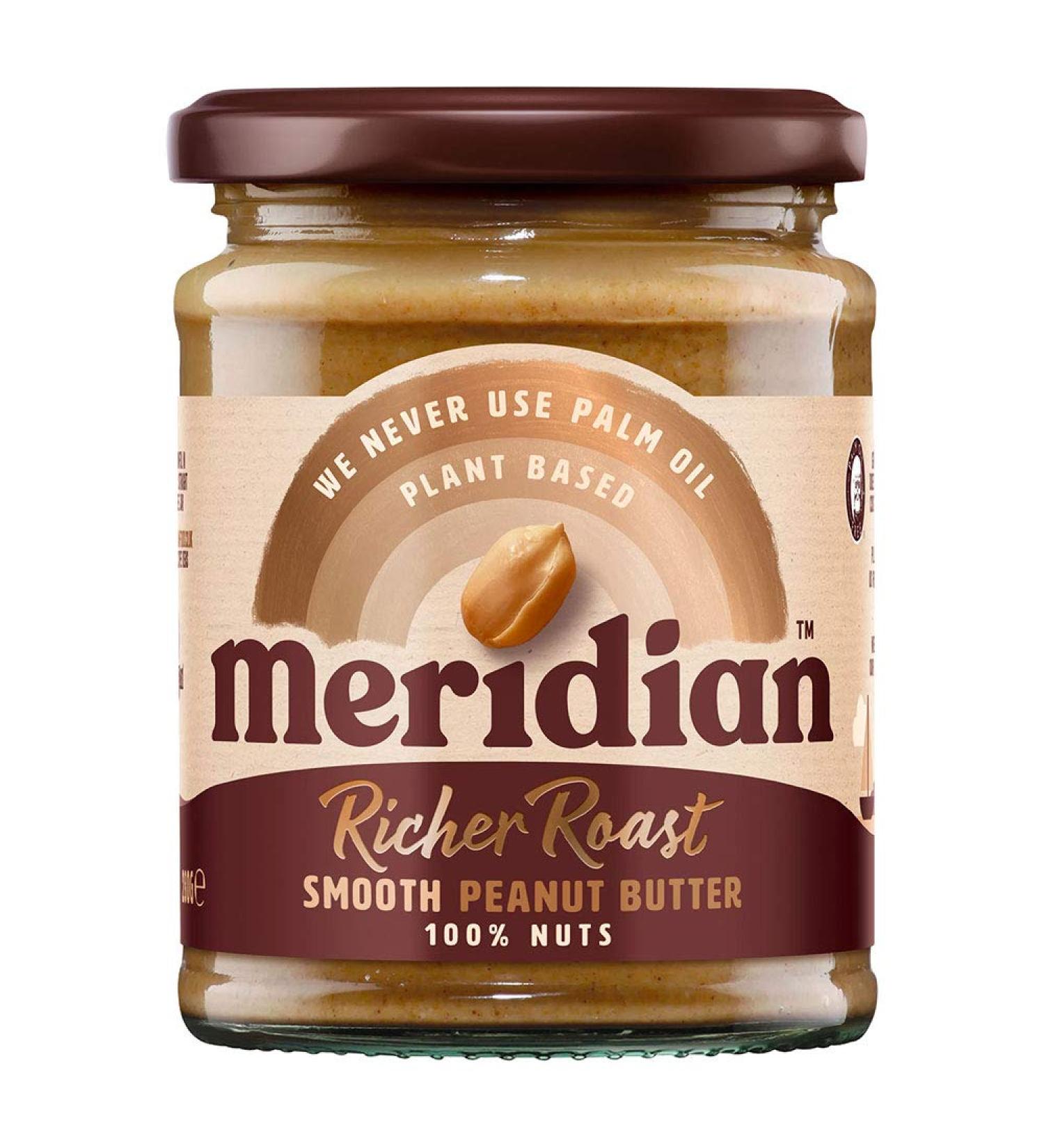 Meridian Rich Roast Smooth Peanut Butter 280 g - Buy Online on GoSupps.com