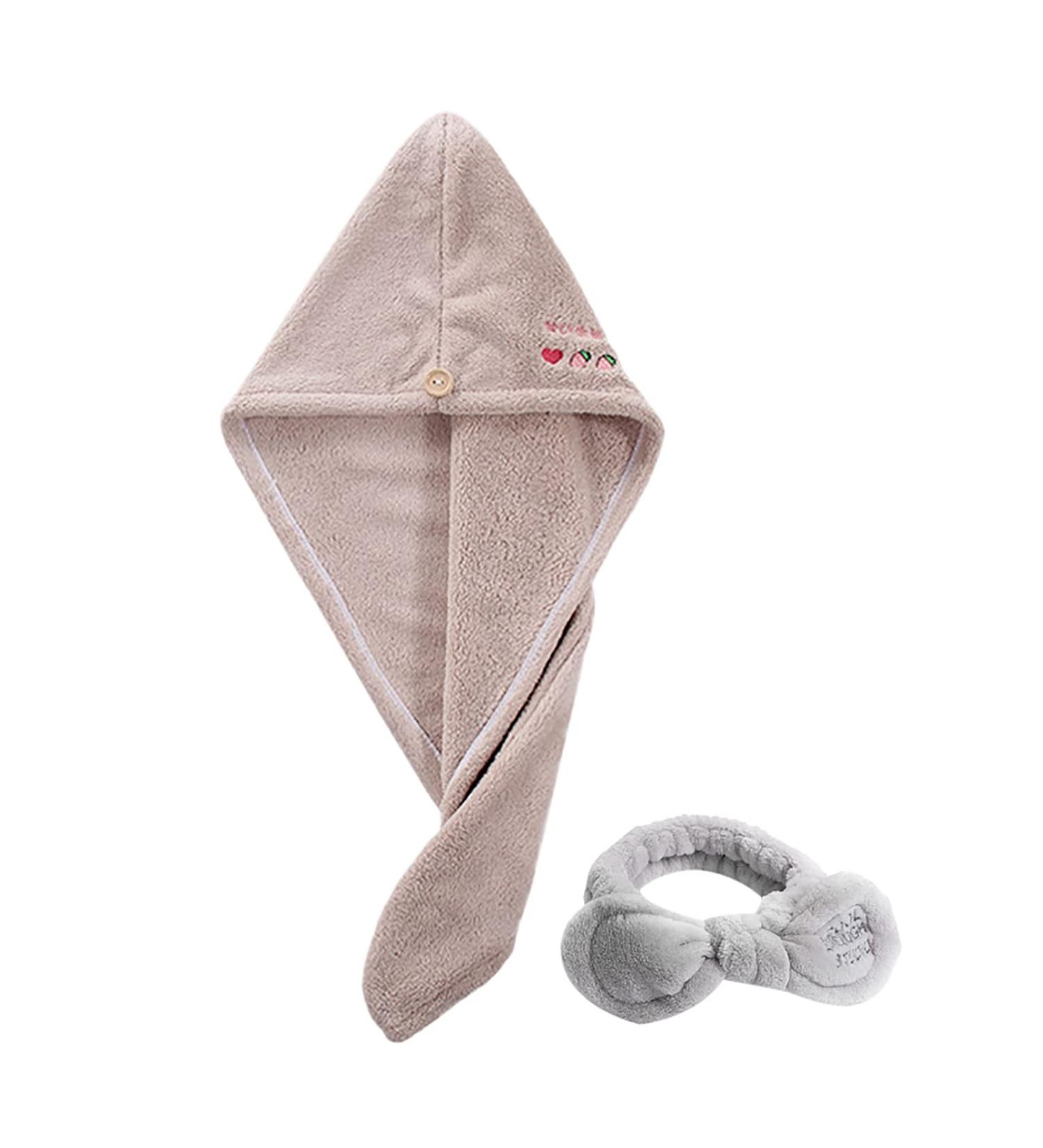 Super Absorbent Khaki Microfiber Towel for Women | Quick Dry Hair Turban - Buy Online on GoSupps.com