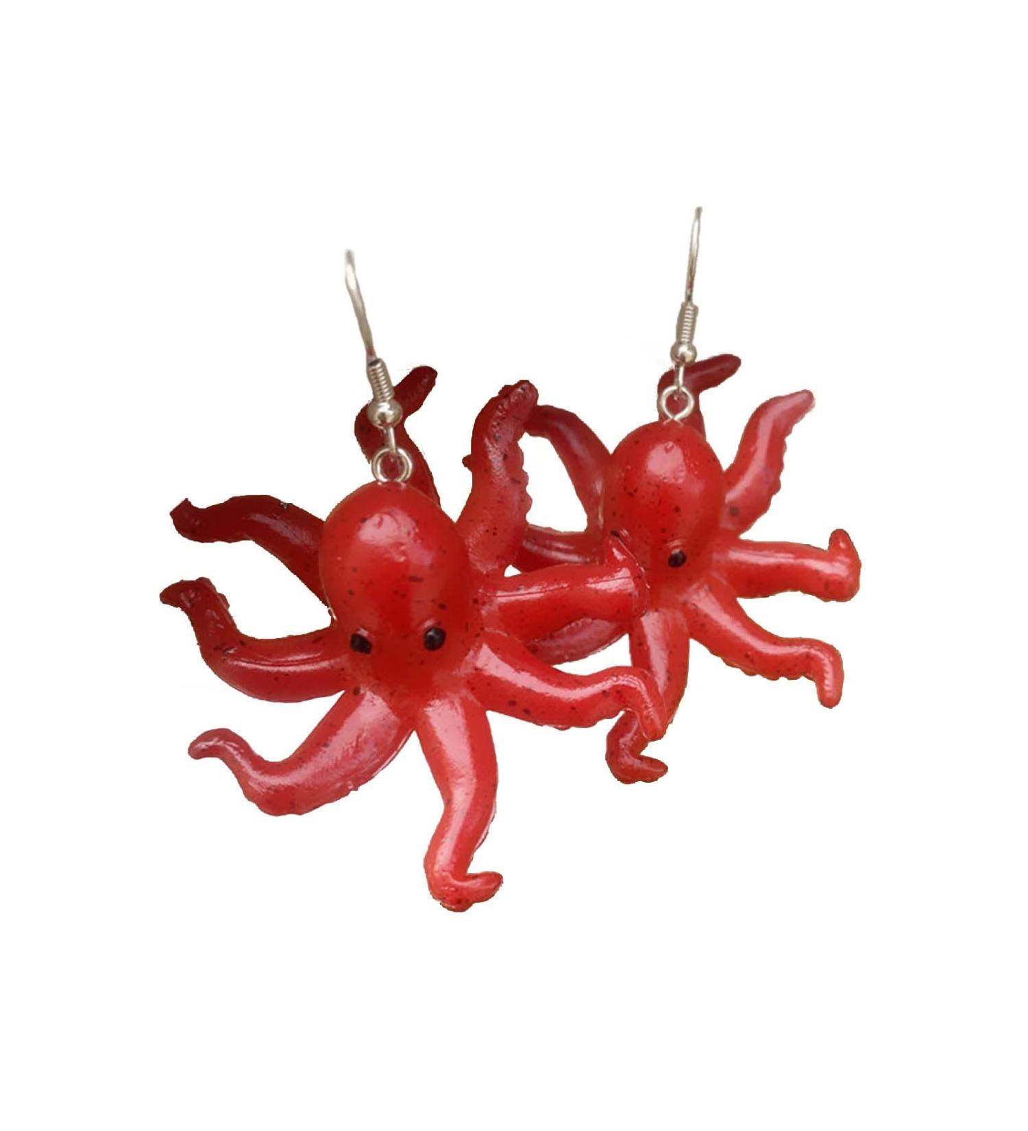 Feyley Eight-Armed Octopus Earrings | Punk Hip-Hop Resin Drop Earrings | Statement Jewelry Gift for Women & Girls - Buy Online on GoSupps.com