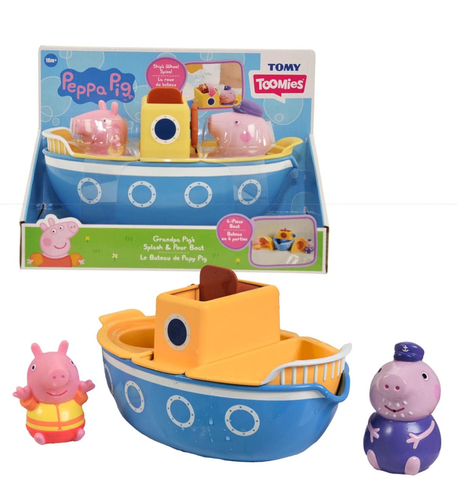 Toomies Grandpa Pig's Splash & Pour Boat - Bath Time Peppa Pig Toy for Kids 18 Months+, Multicolor - Buy Online on GoSupps.com