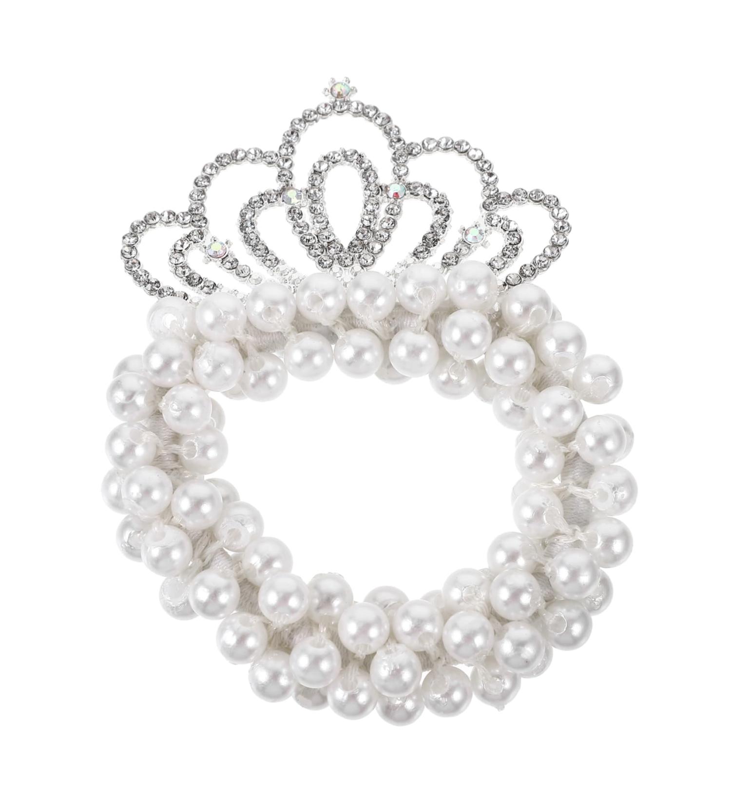 Beavorty pearl beads hair tie elastic hair tie little girl hair ties pearl crown hair ties girls hair ties ponytail holder pearl hair tie plastic child elasticity hair accessories - Buy Online on GoSupps.com