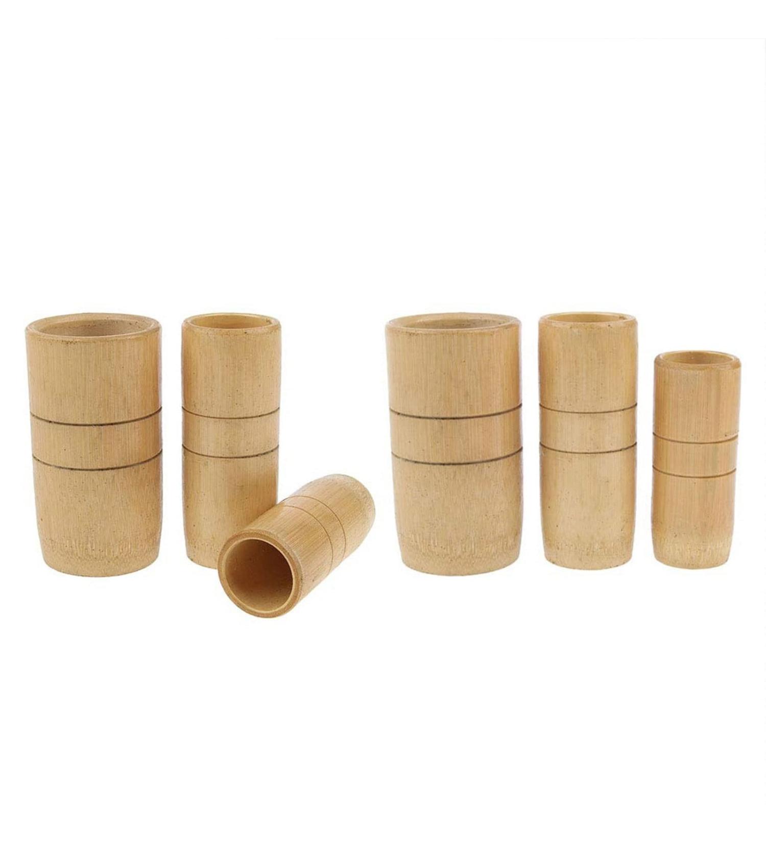 Bamboo Cupping Set - Pack of 6 | Premium Chinese Acupuncture Cupping Kits | Suction Cups for Healing & Wellness - Buy Online on GoSupps.com