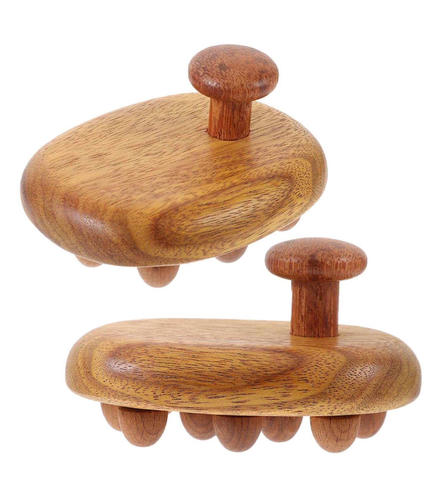 Premium 2-Piece Wooden Massage Brush Set - Handcrafted Scalp Combs & Body Massager for Relaxation | International Shipping Available - Buy Online on GoSupps.com