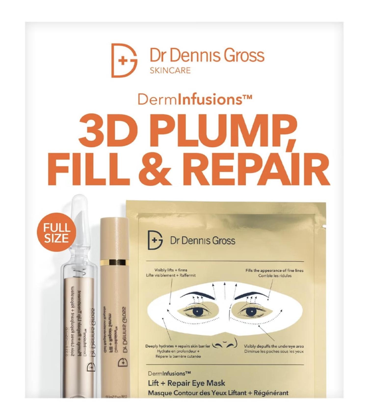 Dr Dennis Gross DermInfusions Discovery Kit: Plump Fill & Repair Skincare Set DermInfusions Discovery Kit (Pack of 3) - Buy Online on GoSupps.com