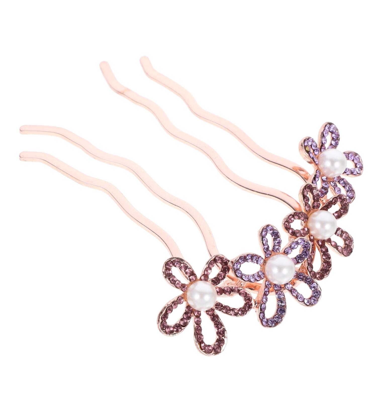 DOITOOL Flower Hair Comb ball head bride hair accessories large bride hair clip comb pearl ponytail Diamond hair clips flower hair accessories spring hair accessories Wedding Hair Comb - Buy Online on GoSupps.com