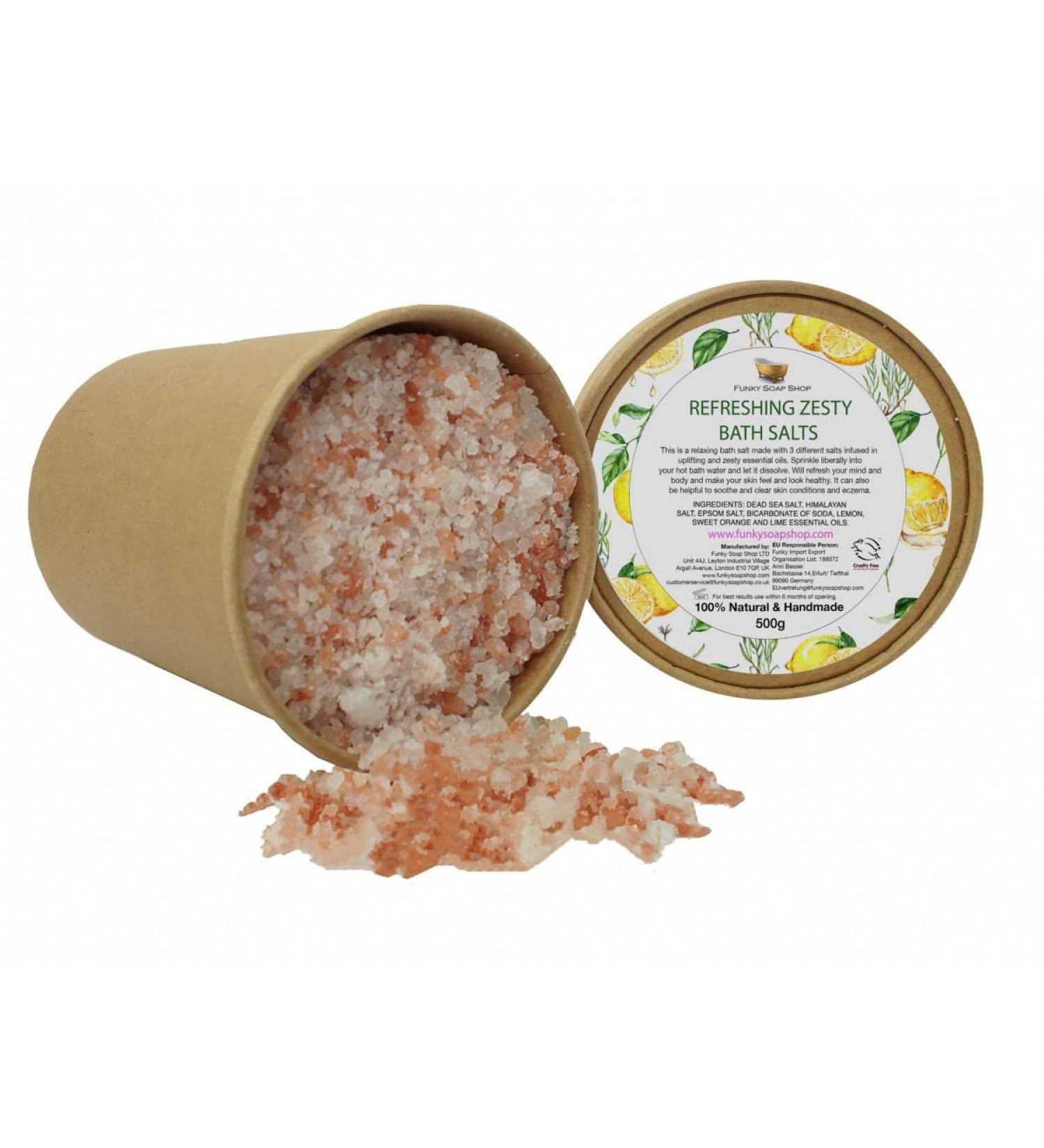 1 jar Refreshing Zesty Bath Salts 100% 500g