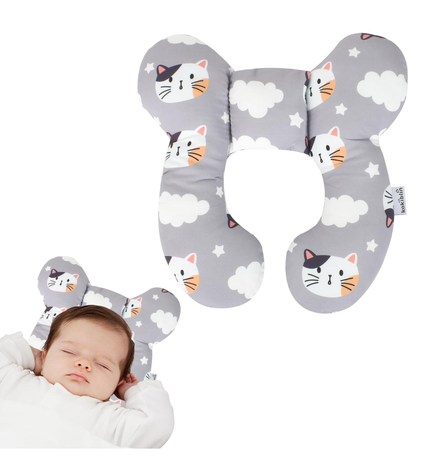 ZYFC Baby Travel Pillow - Infant Car Seat Head & Neck Support | Cute Cartoon Headrest for Pushchair, Stroller, Plane | Soft Newborn Sleeping Cushion - Buy Online on GoSupps.com