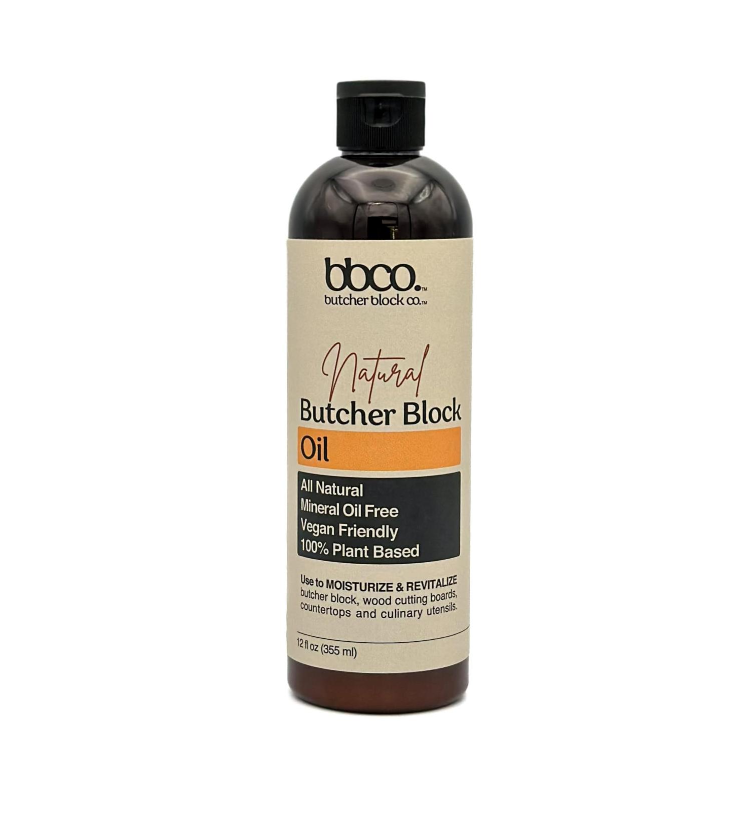 Natural Butcher Block Oil 12 oz - Vegan Mineral Oil Free Plant Based - Moisturize & Revitalize Your Kitchen - Buy Online on GoSupps.com