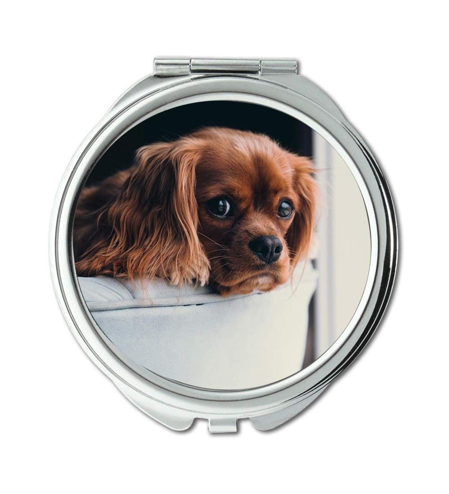 Mirror Travel Mirror Puppy Animal Dog Cute Sofa House Home Fur pocket mirror portable mirror - Buy Online on GoSupps.com
