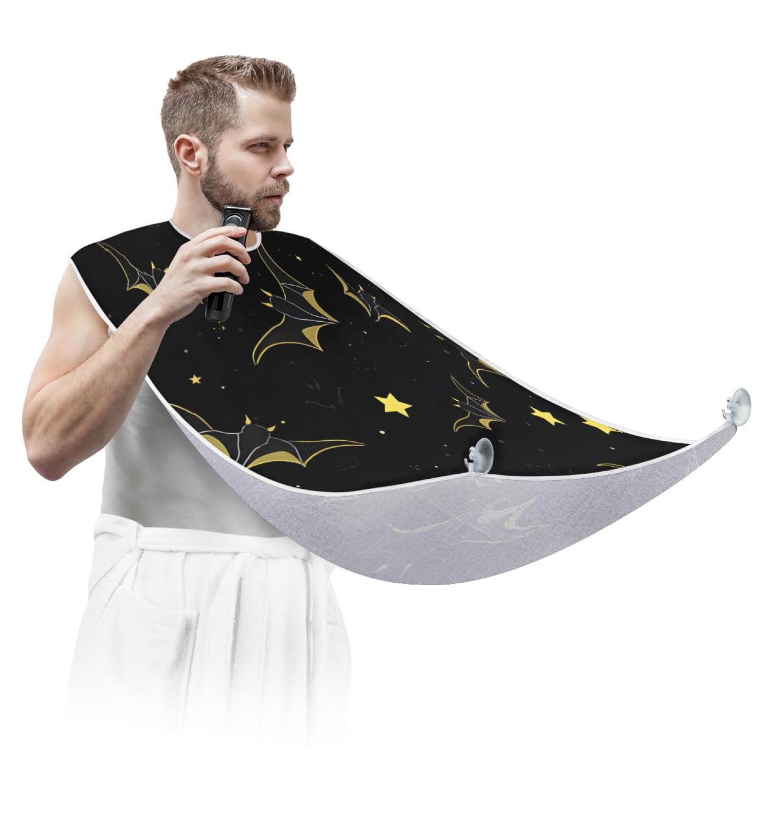 Bat Beard Bib Apron - Halloween Beard Catcher for Men | Perfect Father's Day & Christmas Gifts for Dad with Suction Cups - Buy Online on GoSupps.com