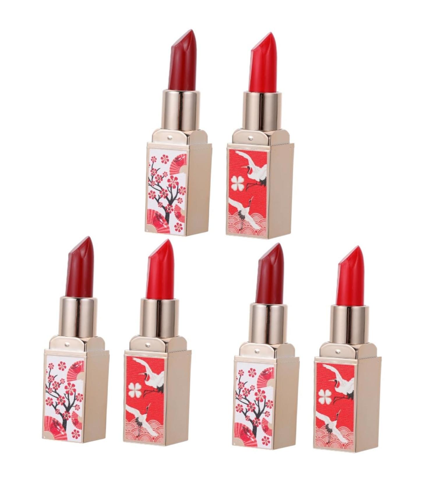 TOVINANNA 6 Pcs Chinese Style Lipstick Moisturizing Lipstick Makeup Lip Gloss Lipstick for Lady Non-stick Cup Lipsticks Lipstick for Women Grey Wigs for Women Vintage Set Shell Plastic - Buy Online on GoSupps.com