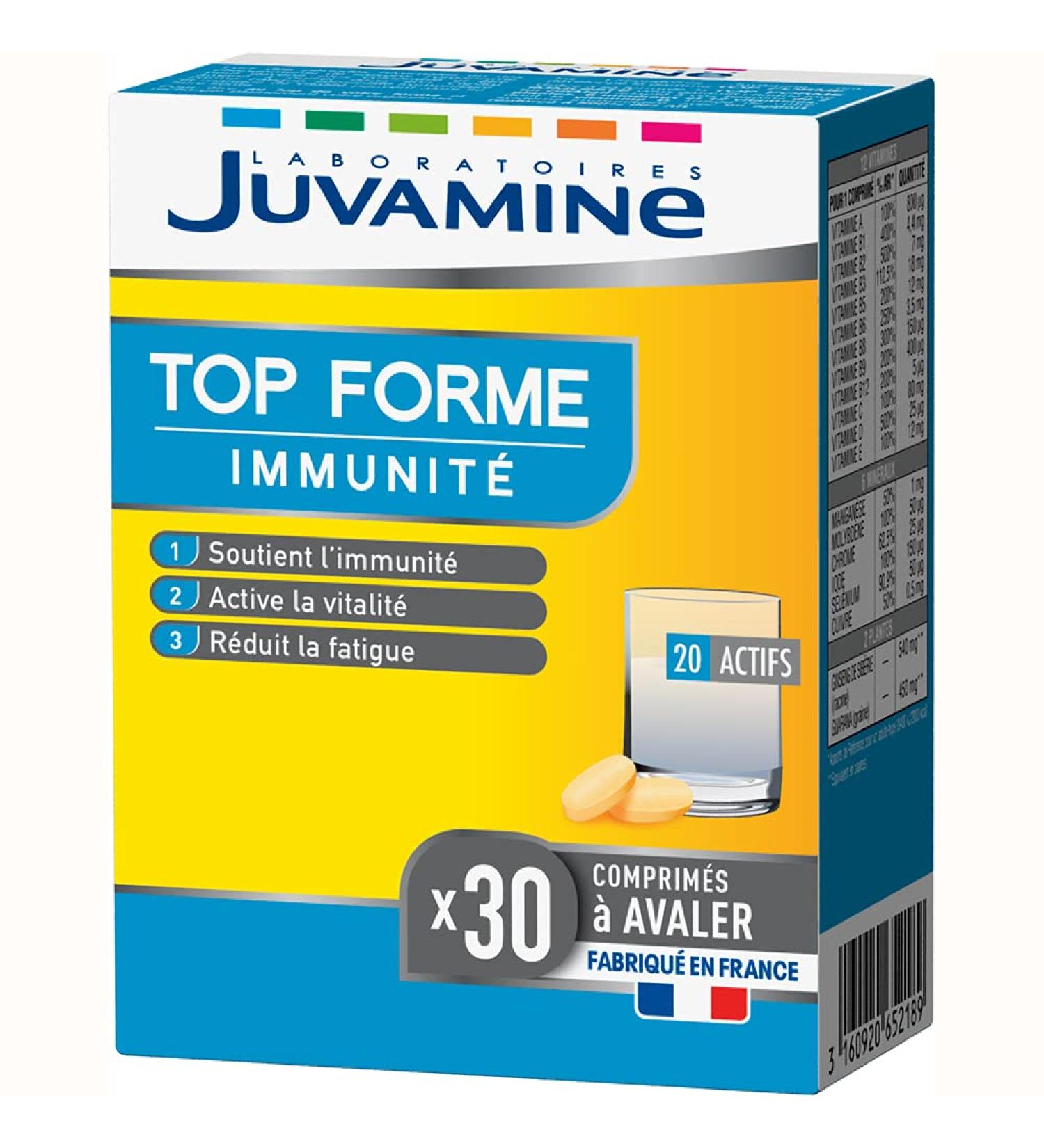 JUVAMINE - Top Forme Immunity - Helps reduce fatigue - Supports immunity - 30 Tablets - Made in France - Buy Online on GoSupps.com