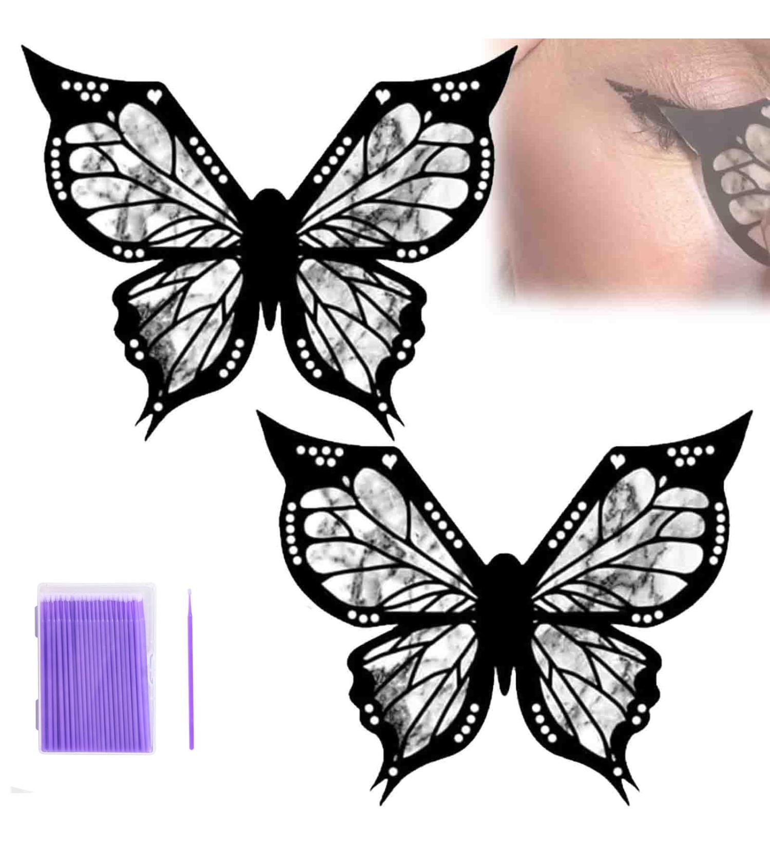 Butterfly Eyeliner Stencil Winged Eyeliner Stamp Reusable and Flexible Eyeliner Stamp Tool Suitable for Makeup Beginners for Winged Look (3Pcs) - Buy Online on GoSupps.com