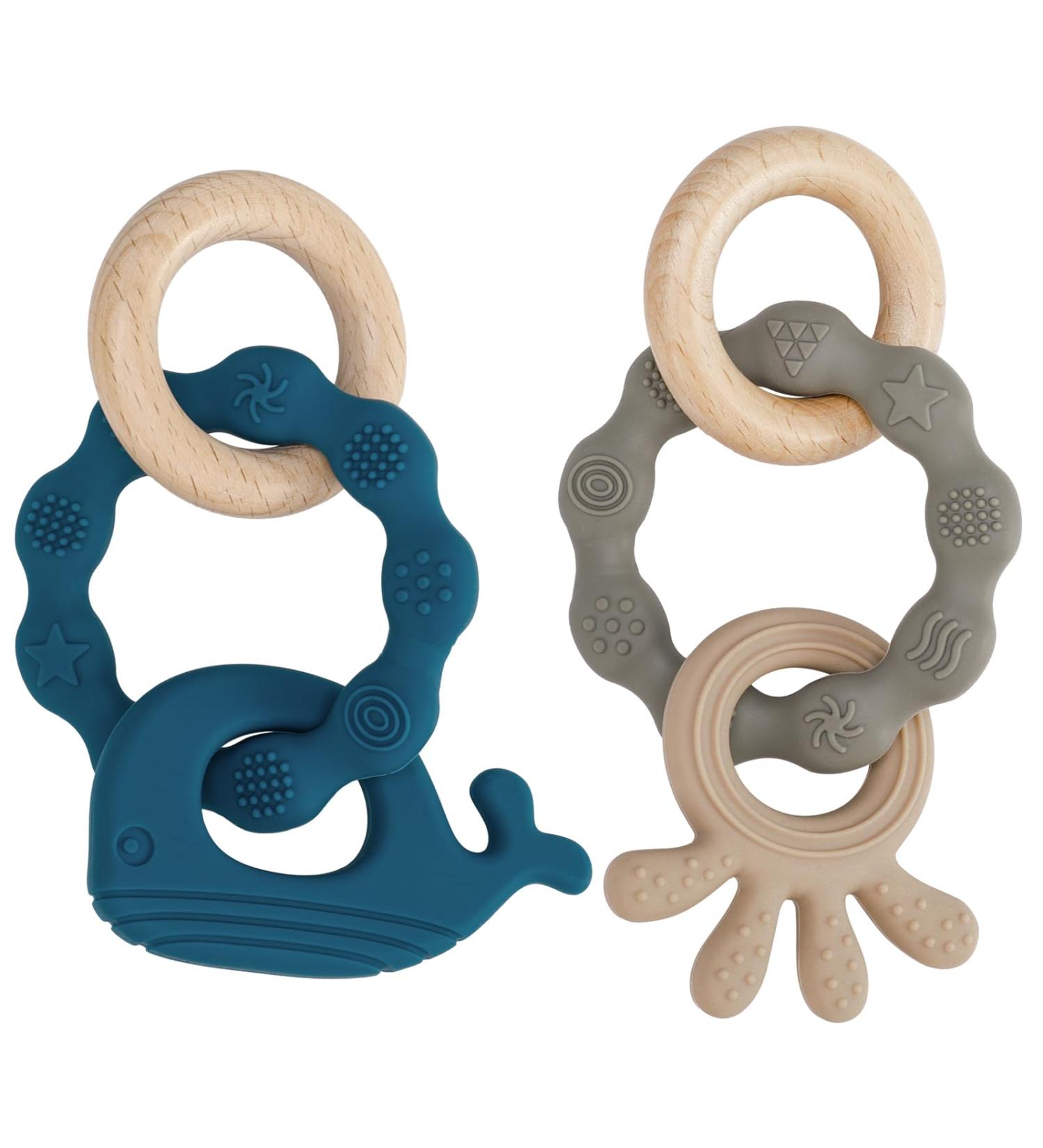 Utensilsto Baby Bite Ring - 2-Piece Dental Aid for Teething | Safe Teething Toys for Boys & Girls (6 Months+) - Buy Online on GoSupps.com