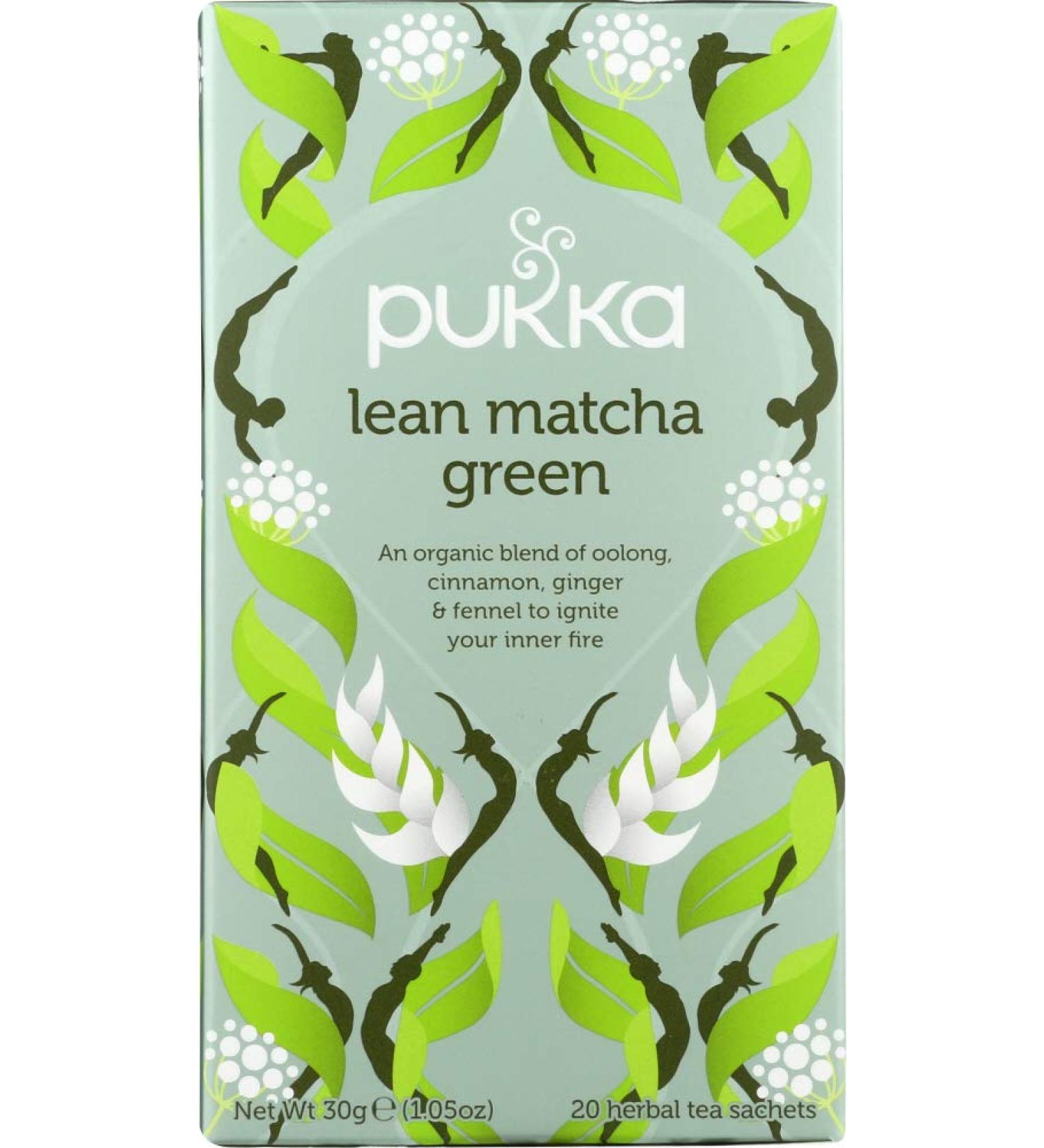 Pukka Herbs Lean Matcha Green Tea - 20 Herbal Sachets (1.05 oz) - Boost Metabolism & Energy - Buy Online on GoSupps.com