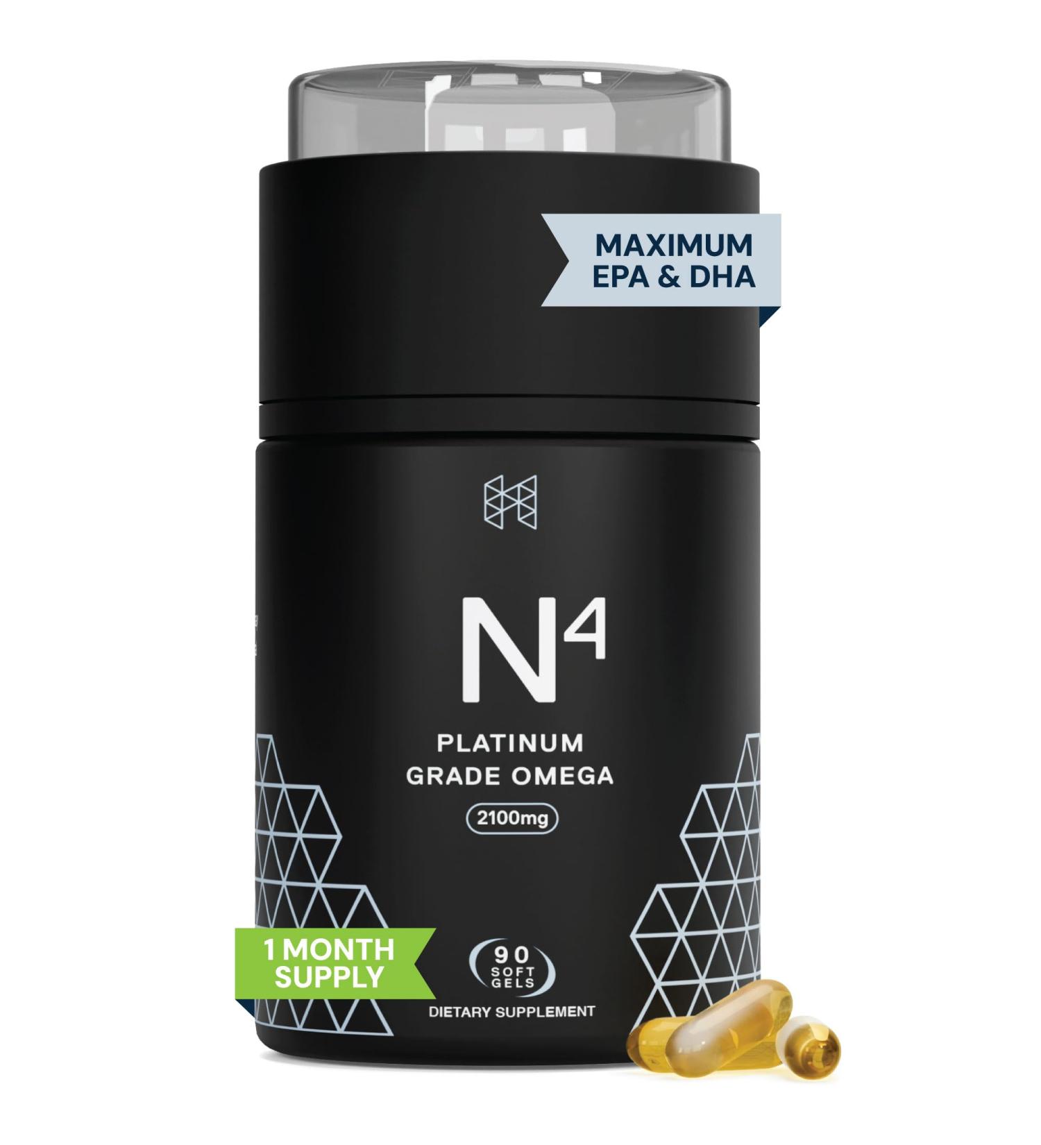 HPN N(4) Icelandic Omega-3 Fish Oil 3 000 mg DHA & EPA | Increase Muscle Growth Joint and Brain Health | No Heavy Metals or Toxins | 90 Softgel Capsules - Buy Online on GoSupps.com