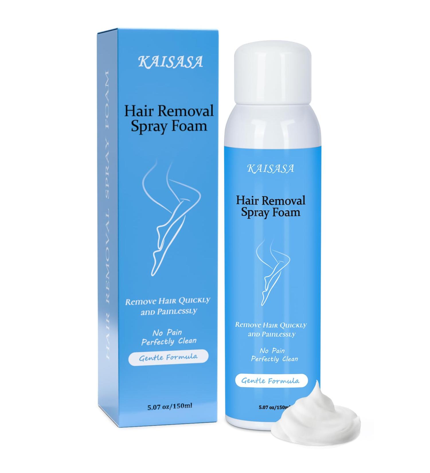 Sensitive Skin Hair Removal Spray Foam 5.07 Oz - Gentle Formula for Intimate Areas - Painless Hair Removal Cream for Men and Women - Buy Online on GoSupps.com