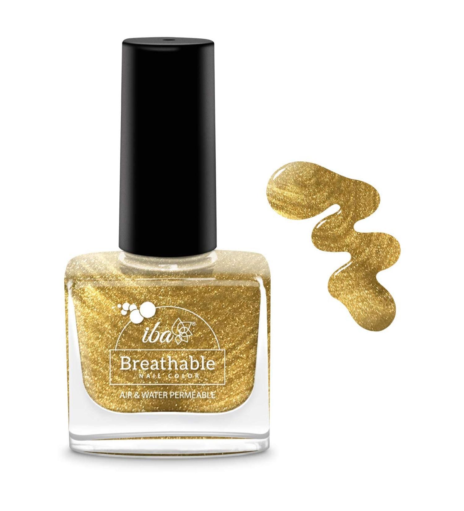 IBA Nail Polish - Breathable Air & Water Permeable Halal Wuzu Friendly | B23 Gold Sparkle - International Shipping Available - Buy Online on GoSupps.com