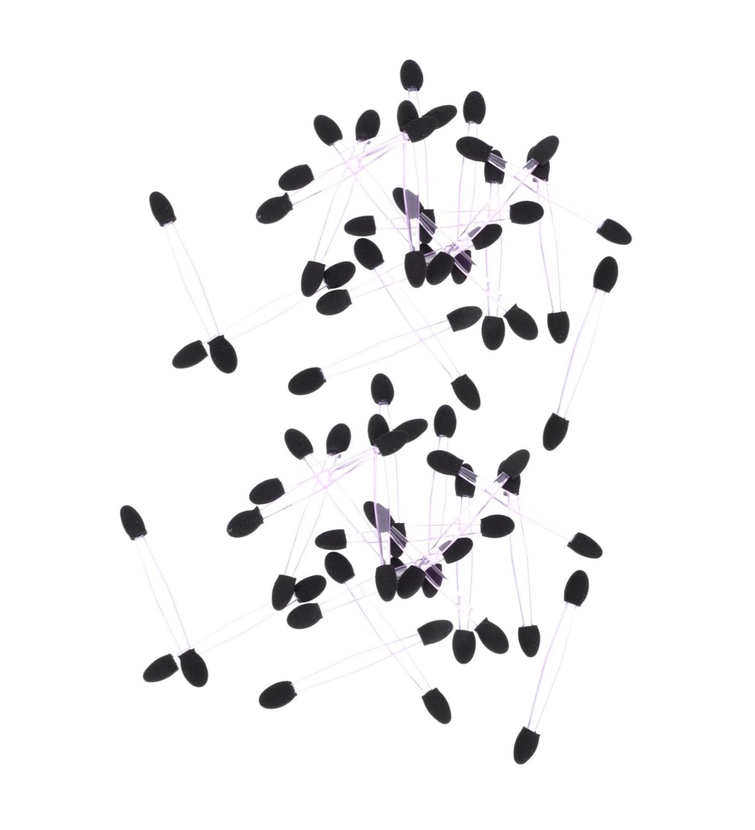 Housoutil Silicone Lip Scrubber 100pcs Eye Shadow Stick Lip Disposable Dual Side Eyeshadow Eyeshadow Sticks Girl 7.5x0.5cm Black - Buy Online on GoSupps.com