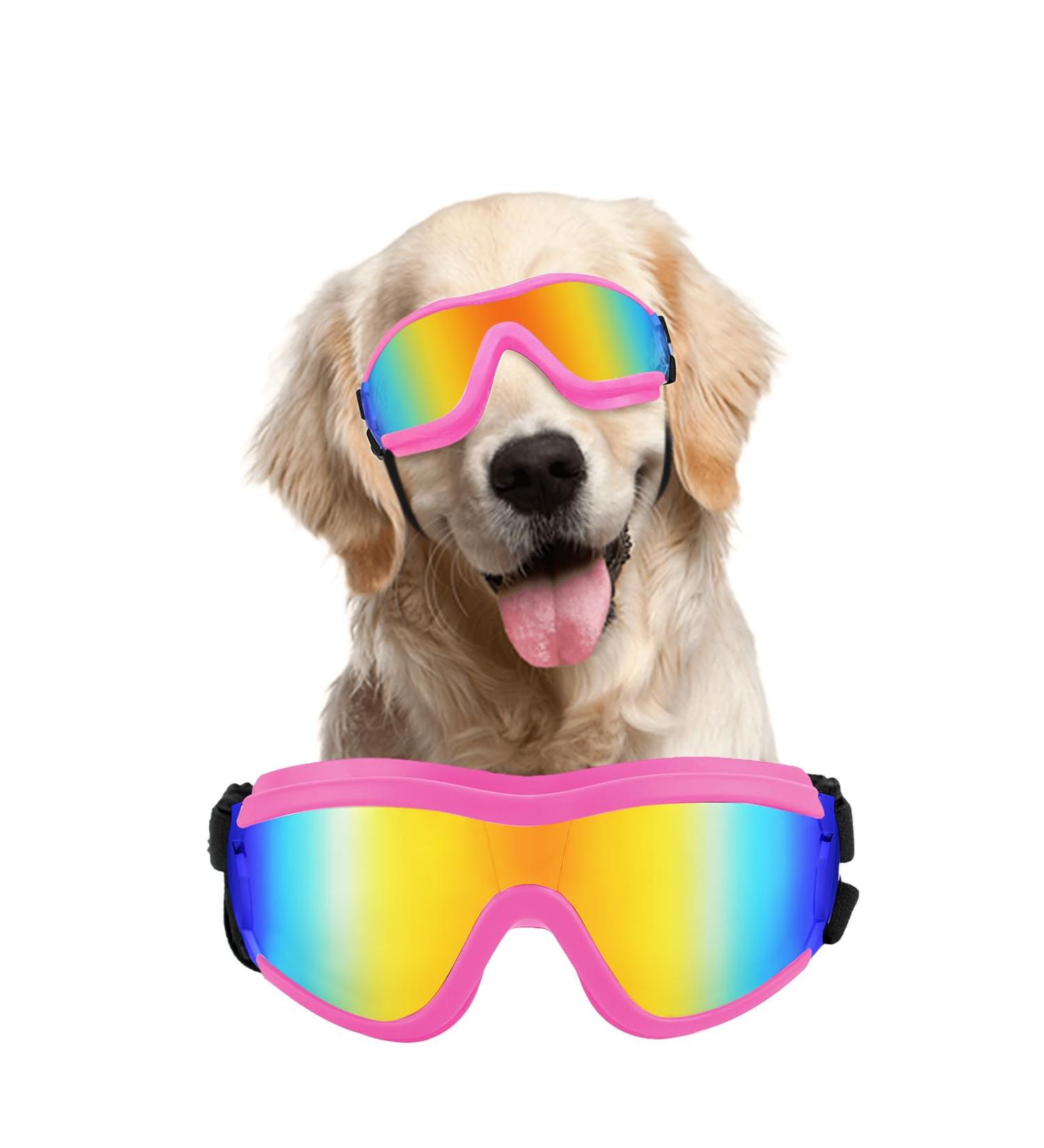 Namsan Dog Glasses for Medium to Large Dogs - UV Sunglasses Windproof & Dust Repellent Fogless Outdoor Eyewear - Pink - Buy Online on GoSupps.com