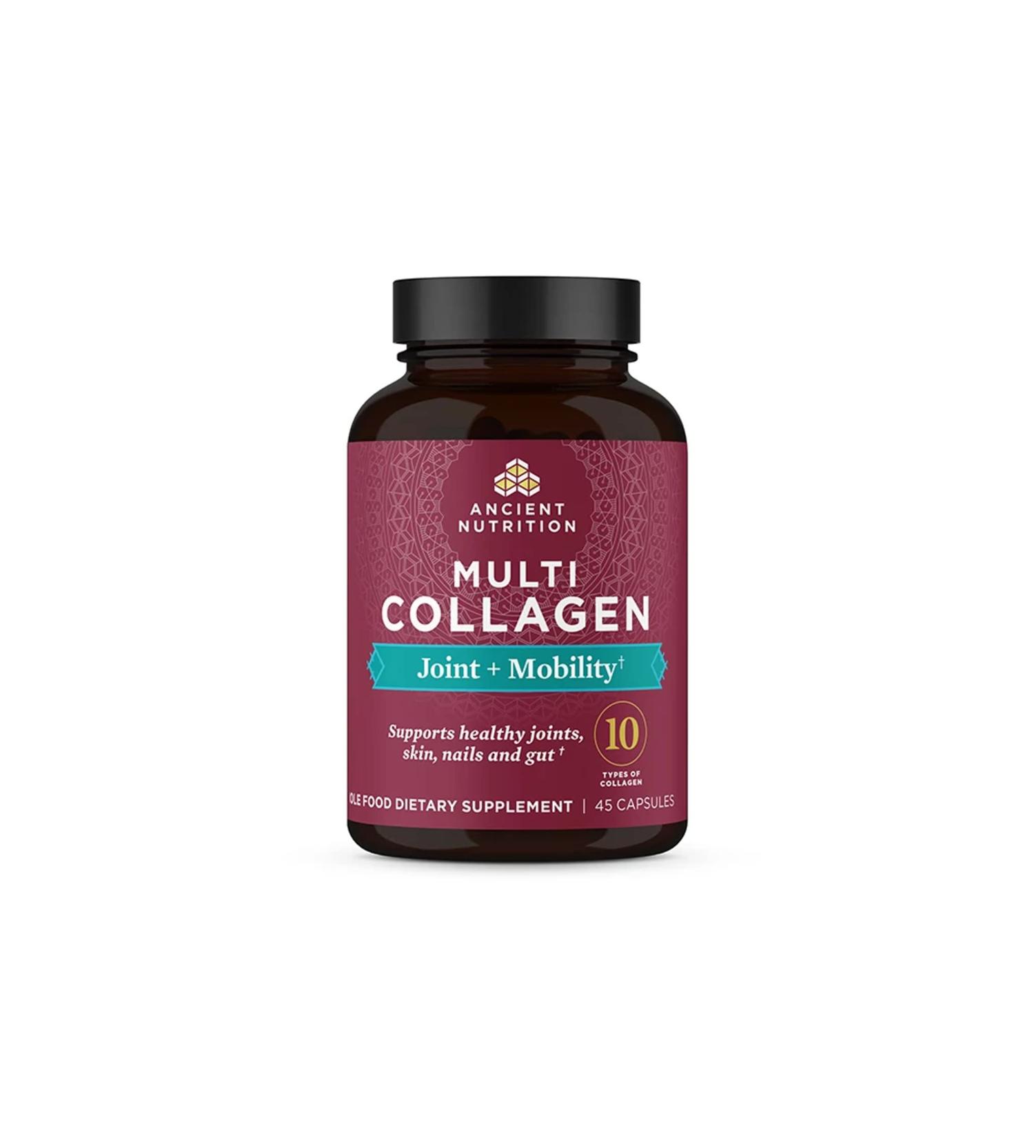Ancient Nutrition Collagen Pills for Joint Support Multi Collagen Capsules 45 Ct Joint + Mobility Supports Joints Skin & Nails Exercise Recovery Paleo and Keto Friendly Gluten Free - Buy Online on GoSupps.com