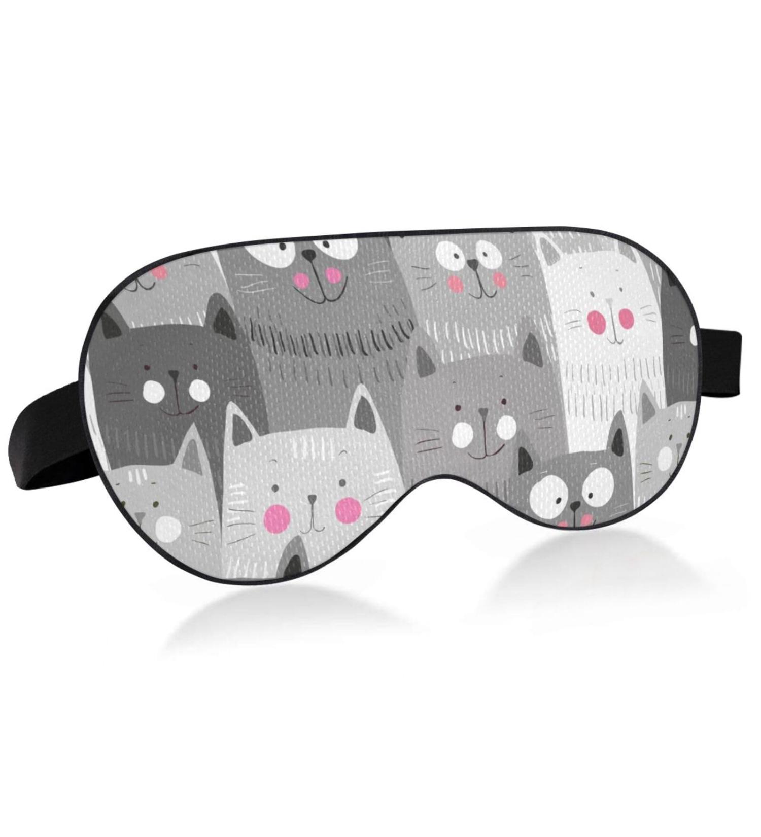 Haskirky Light Blocking Eye Mask - Adjustable Unisex Travel Mask for Deep Sleep, Yoga, and Meditation - Breathable & Comfortable - Cat Grey - Buy Online on GoSupps.com