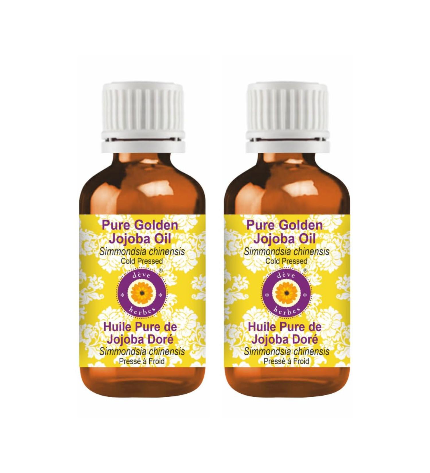 d ve herbes Pure Golden Jojoba Oil (Simmondsia chinensis) Cold Pressed (Pack of Two) 100ml X 2 (6.76 oz) - Buy Online on GoSupps.com