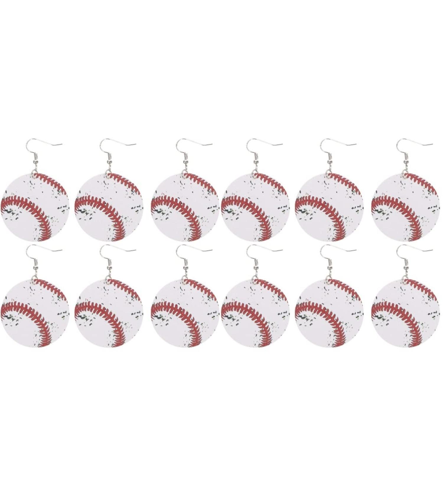 6 Pairs baseball earrings sports balls earrings womens earrings volleyball earrings Basketball Dangle Earrings drop earrings for women womens gifts jewelry woman leather lovers - Buy Online on GoSupps.com