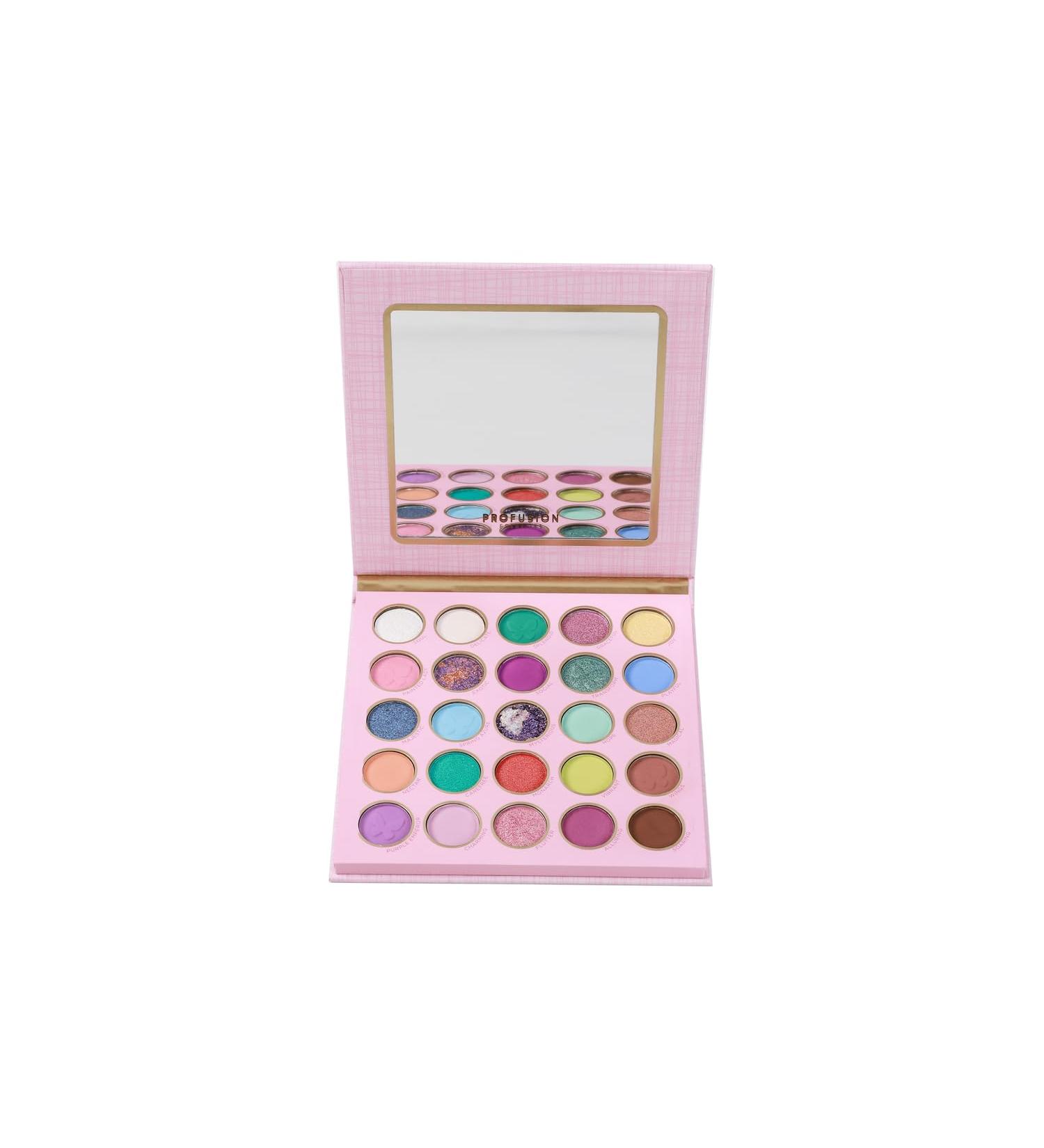 Profusion Cosmetics Empowered Butterfly 25-Shade Eye Shadow Palette - Pigmented Matte & Shimmer Blendable Long-Lasting Bold Colors for Stunning Eye Looks | International Shipping - Buy Online on GoSupps.com