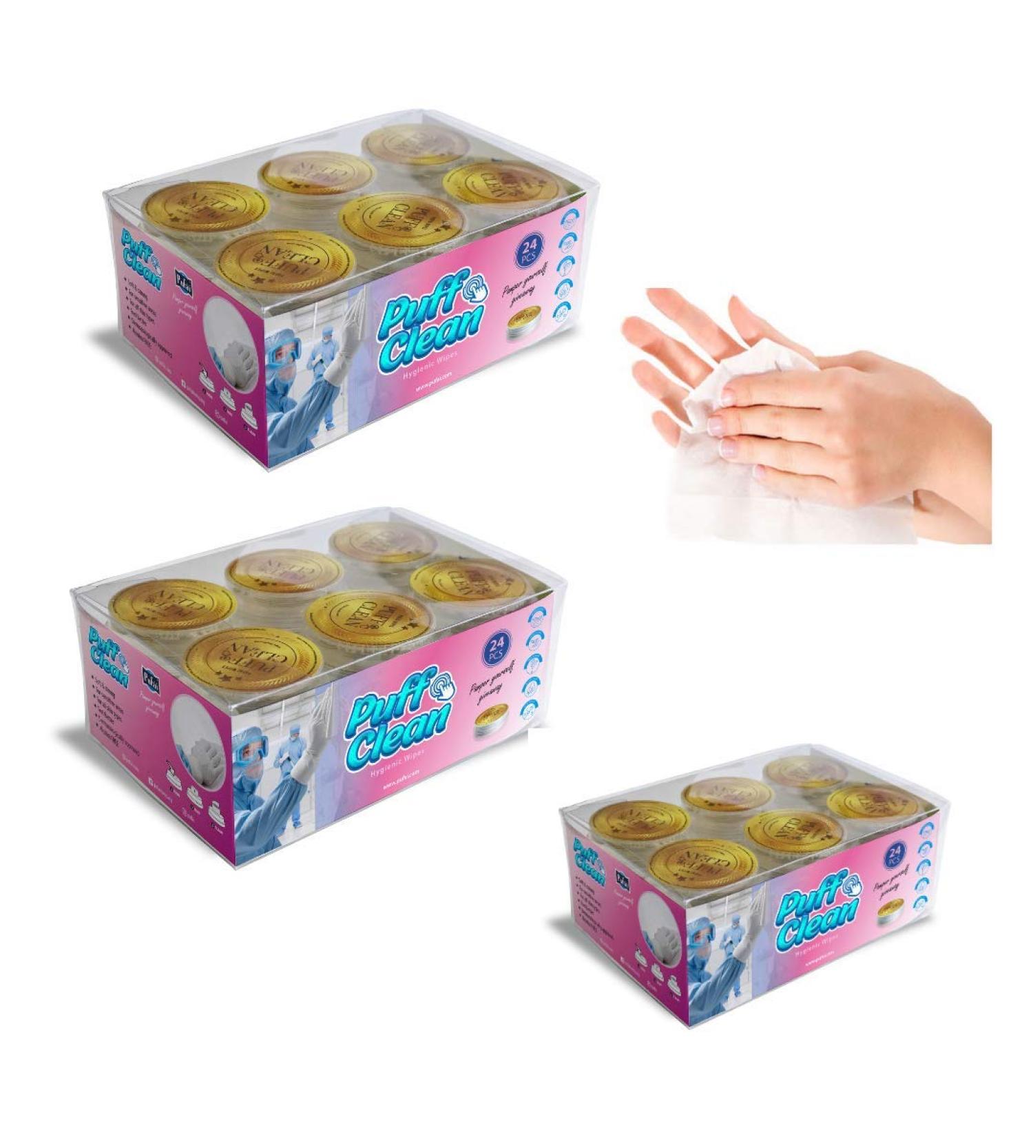 Pufai Puff Clean Hygienic Cleaning Wipes 72 Capsules 3 Boxes - Buy Online on GoSupps.com