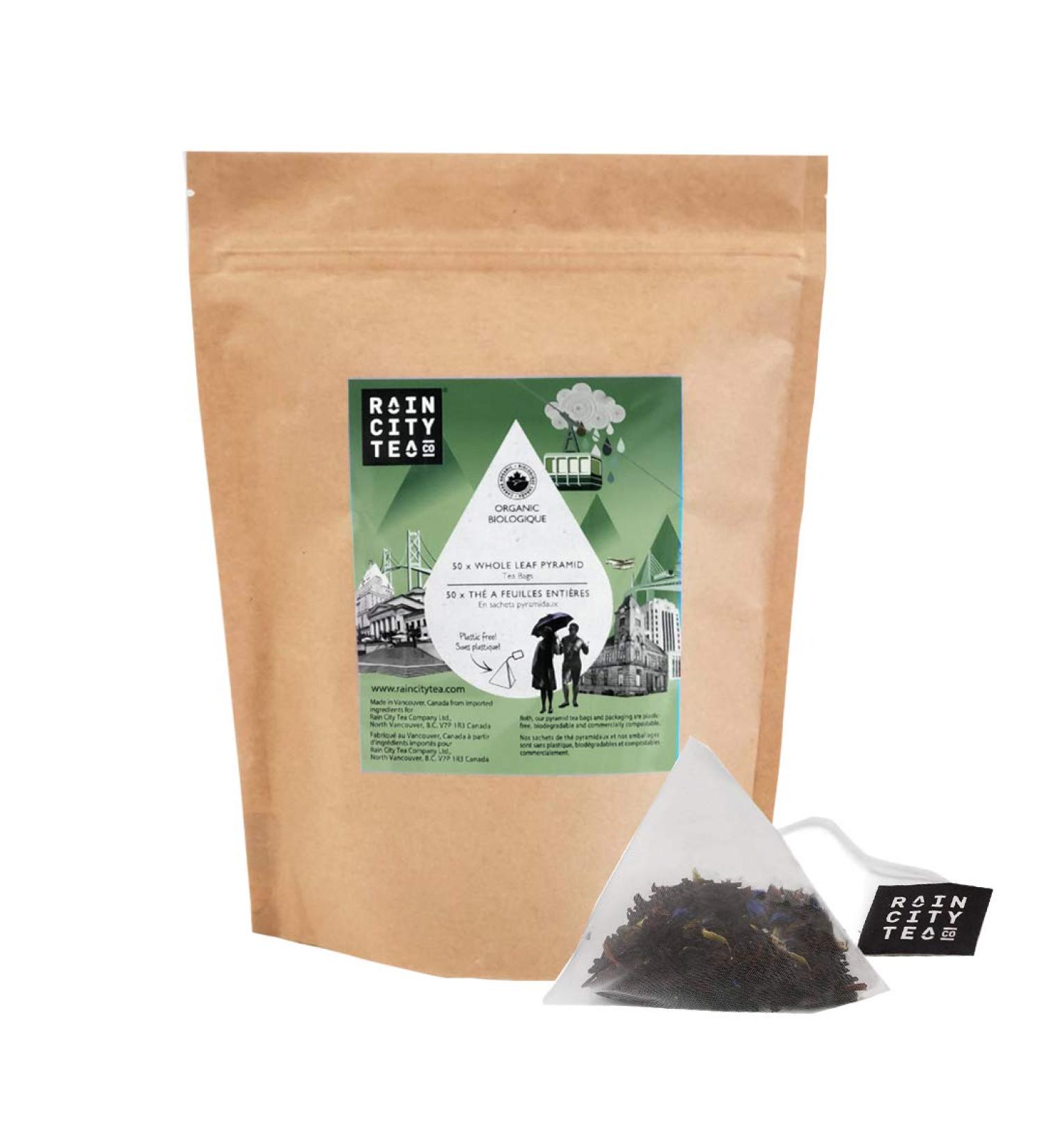 Misty Earl Grey Pyramid Organic Black Tea Bags 50 Compostable Whole Leaf Chai Tea Bags - USDA Certified l Cellulose Inner Packaging l - Buy Online on GoSupps.com
